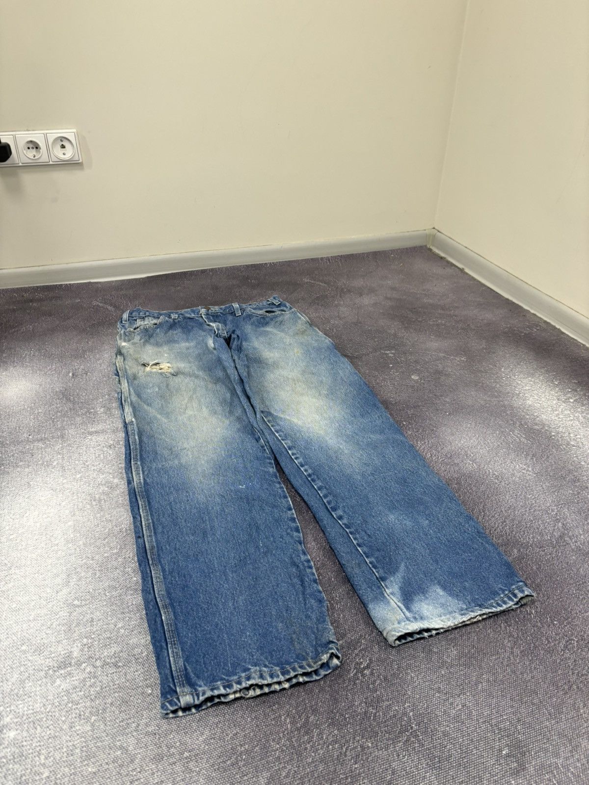 Dickies Vintage Dickies Faded Blue Y2K Denim Work Hype Baggy Jeans Size US 33 - 8 Thumbnail