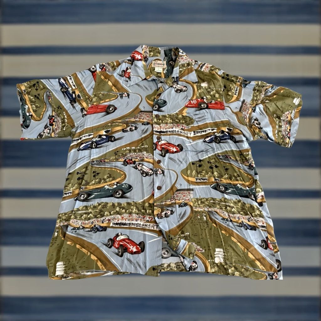 Reyn Spooner Reyn Spooner Button-Up Shirt Mens Large Racing Cars Multicolor Short Sleeve Retro? Size US L / EU 52-54 / 3 - 1 Thumbnail