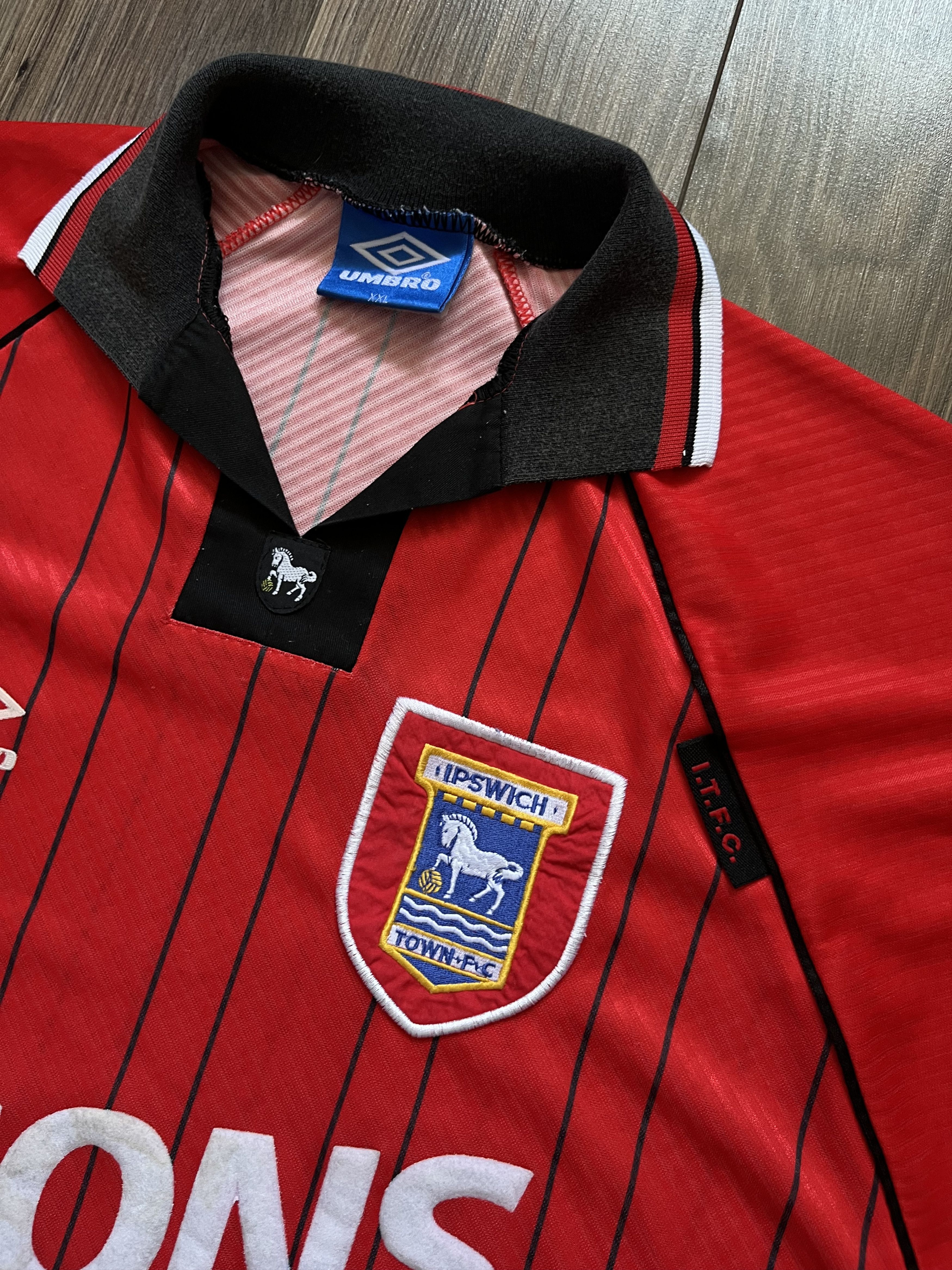 Umbro Ipswich Town Soccer Jersey Umbro Football Shirt RARE 1993/95 Size US XXL / EU 58 / 5 - 5 Thumbnail