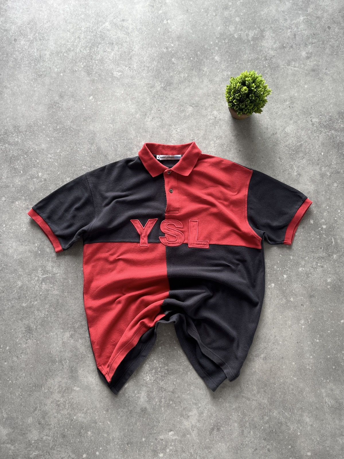 Yves Saint Laurent Vintage Yves Saint Laurent Polo Shirt YSL Big Logo Paris Size US M / EU 48-50 / 2 - 1 Thumbnail