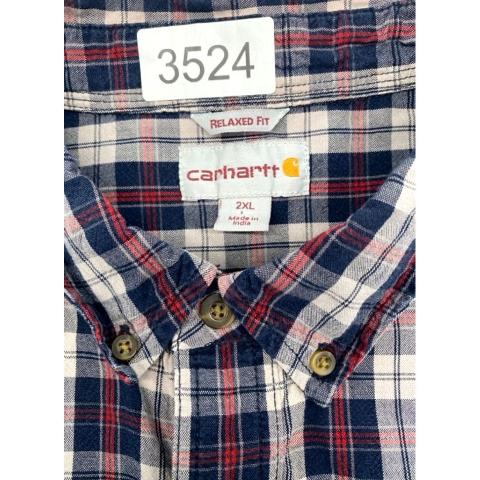 Carhartt Carhartt Mens 2XL Long Sleeve Button-Up Fort Plaid Shirt Relaxed Fit Knit Cotton Multicolor 102214 Size US XXL / EU 58 / 5 - 7 Thumbnail