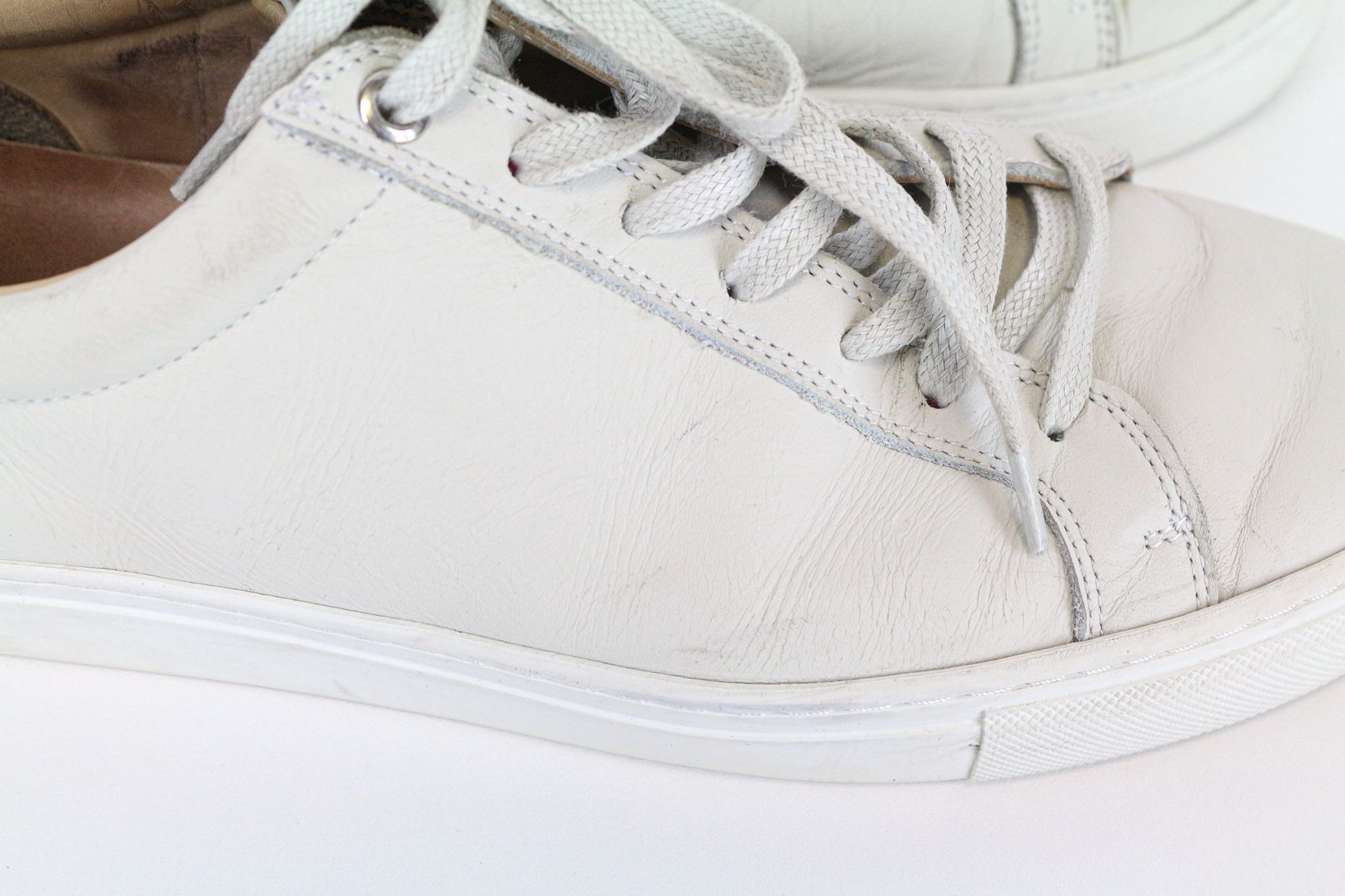 Suitsupply EU41 Beige Grey Leather Low-Top Sneakers 74451 Size US 8 / EU 41 - 10 Thumbnail