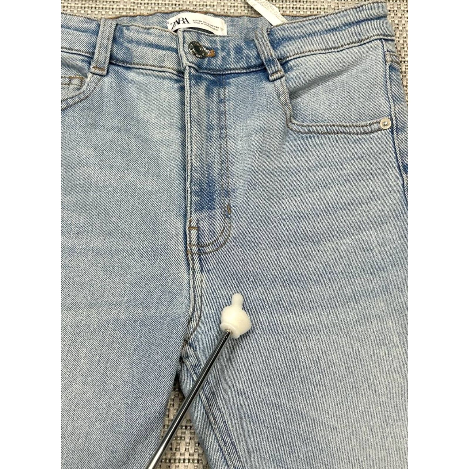 Zara Zara Jeans Womens 6 Blue Denim Logo Stretch High Rise Skinny 26x27 Adult Regular Button Zip Size 28" / US 6 / IT 42 - 4 Thumbnail