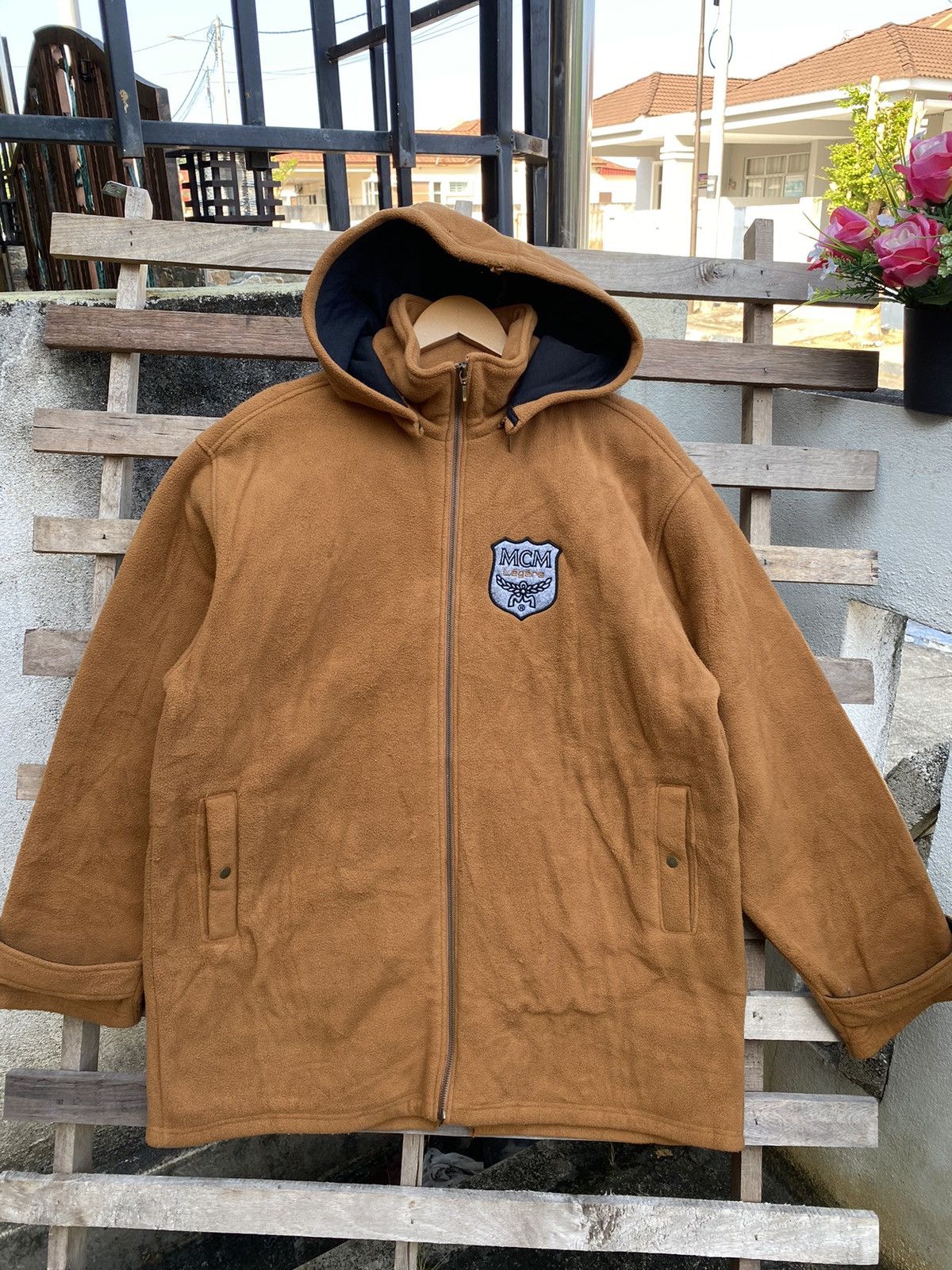 MCM Vintage 90s MCM Fleece Jacket Big Logo Spellout Size US XL / EU 56 / 4 - 4 Thumbnail