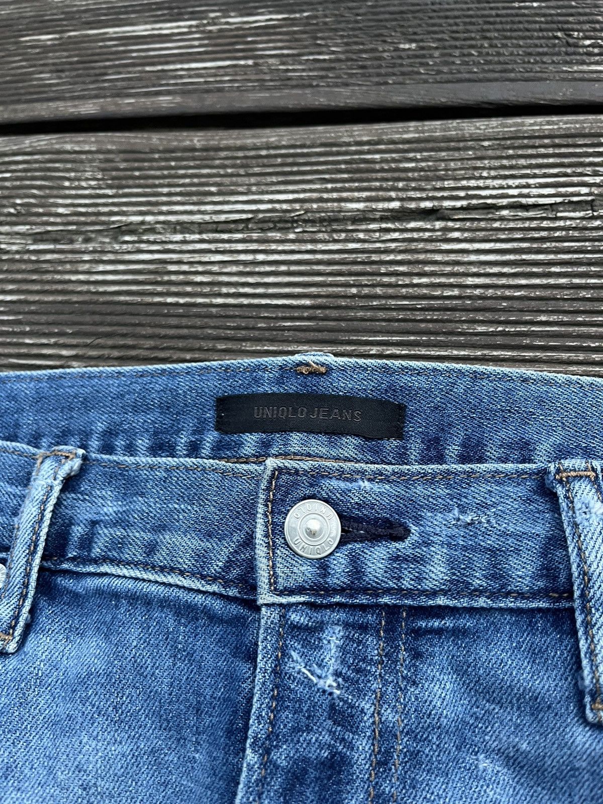 Japanese Brand × Uniqlo Uniqlo Distressed Jeans Pants Blue Skinny Fit 33 Size US 33 - 5 Thumbnail