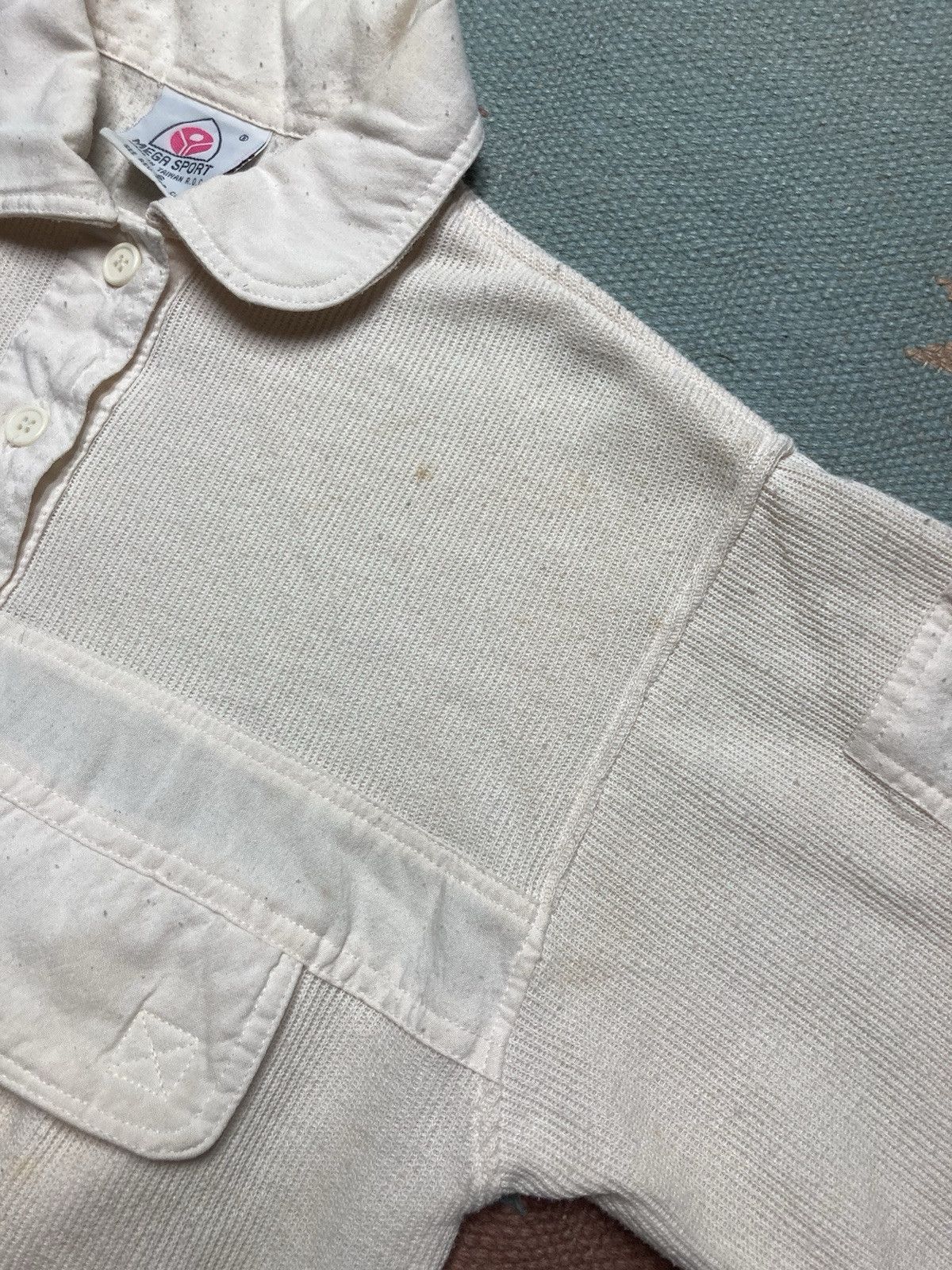 Vintage 80s knit t shirt henley polo pullover anorak megasport small Size US S / EU 44-46 / 1 - 4 Thumbnail