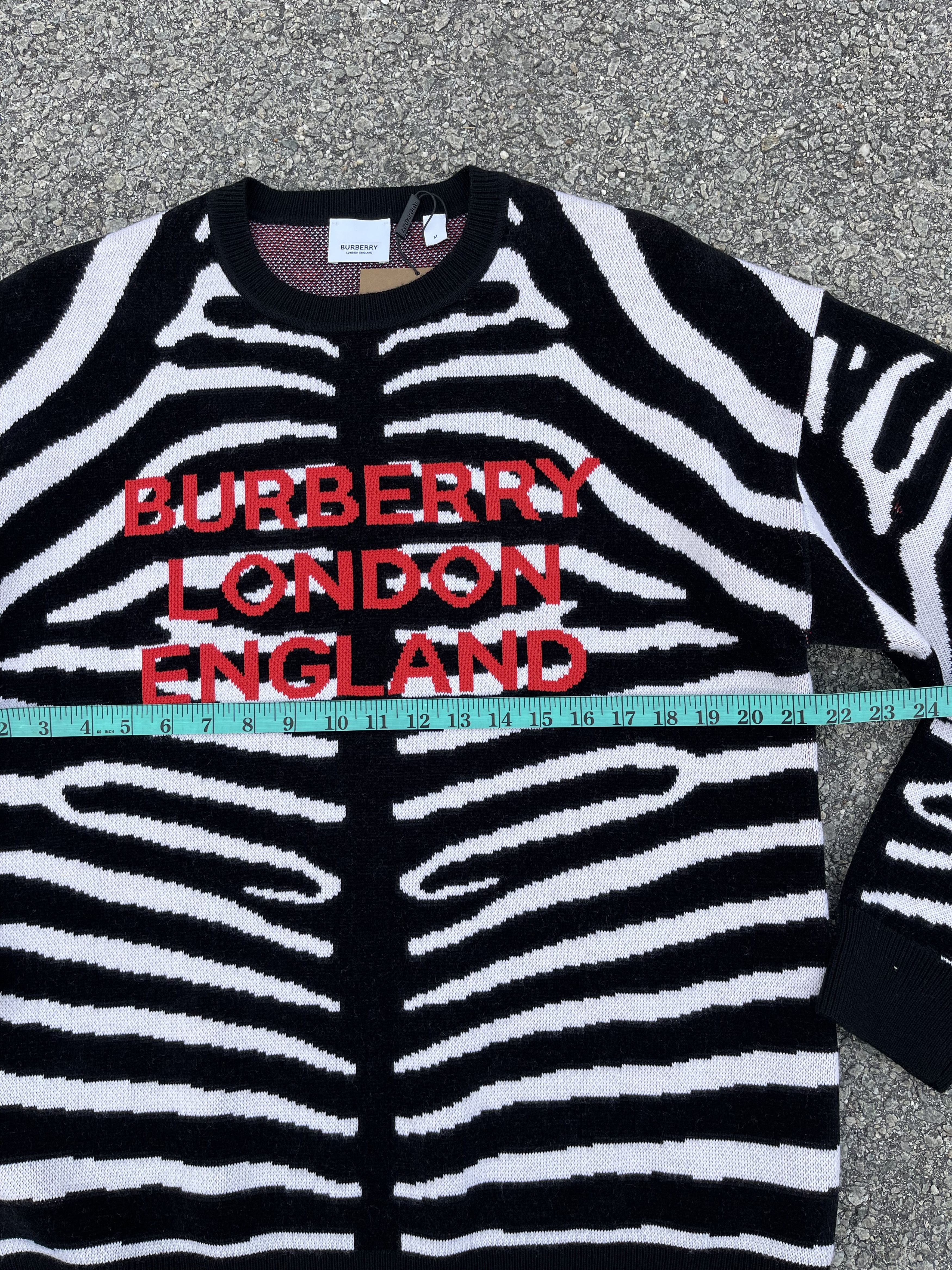 Burberry × Burberry Prorsum Burberry Mens Jennings Zebra Logo Jumper Knit Sweater Size US M / EU 48-50 / 2 - 11 Thumbnail