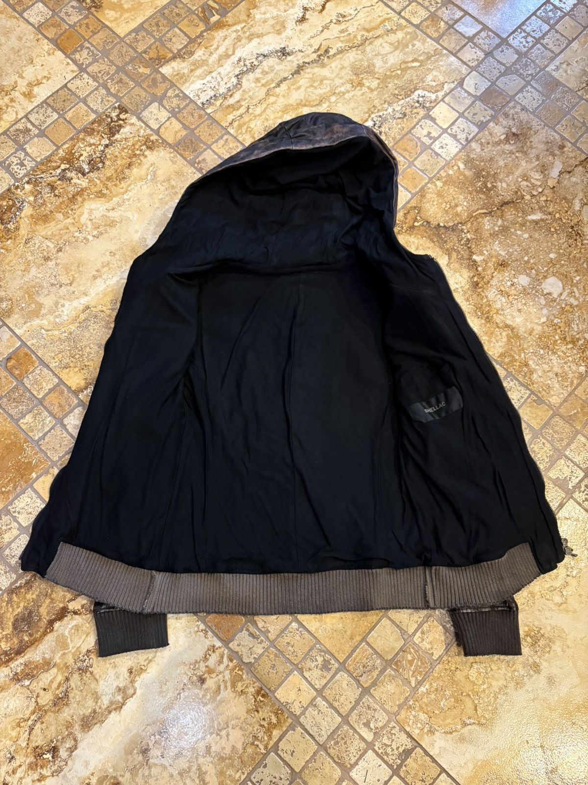 Shellac Vintage Patina Shellac Pocket Leather Hoodie Size US S / EU 44-46 / 1 - 3 Thumbnail