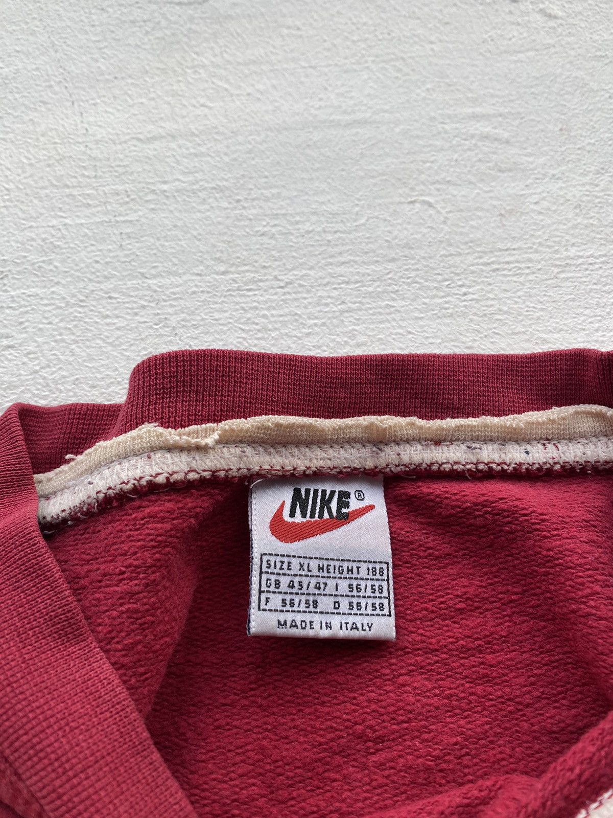Nike × Vintage 🔥90s Nike Big Logo Swoosh Red Oversized Sweatshirt y2k rare Size US XL / EU 56 / 4 - 3 Thumbnail