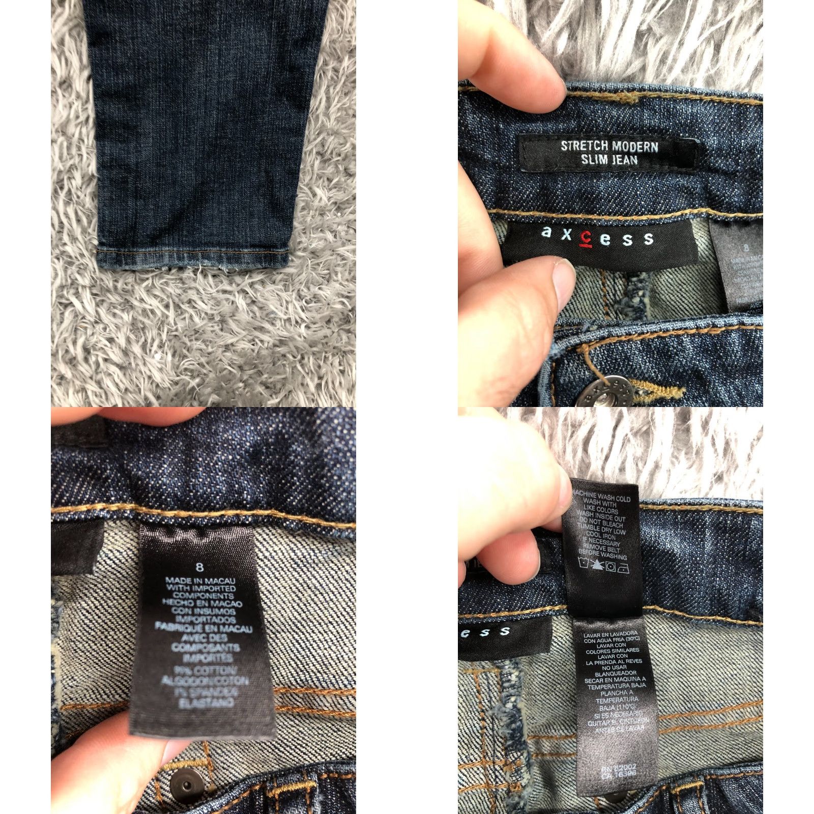Vintage Axcess Stretch Modern Skinny Jeans Size 8 Womens Medium Wash Blue Jeans Axcess Womens Regular Fit 5-Pocket Denim Mid Rise Stretch Blue 31in Inseam Size 30" / US 8 / IT 44 - 8 Thumbnail