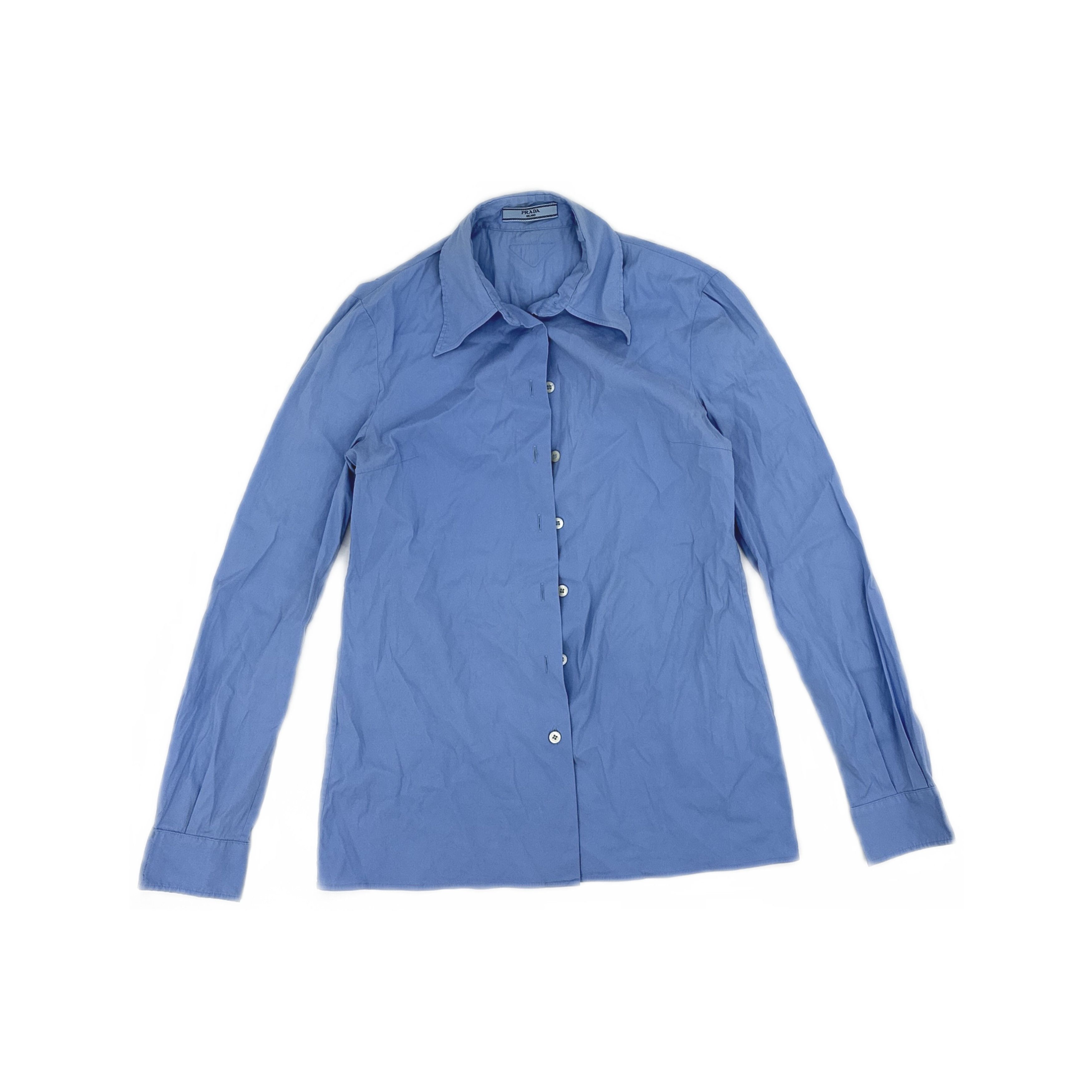 Prada Prada Blue Collared Button Up Shirt Size 38 Size XS / US 0-2 / IT 36-38 - 1 Thumbnail