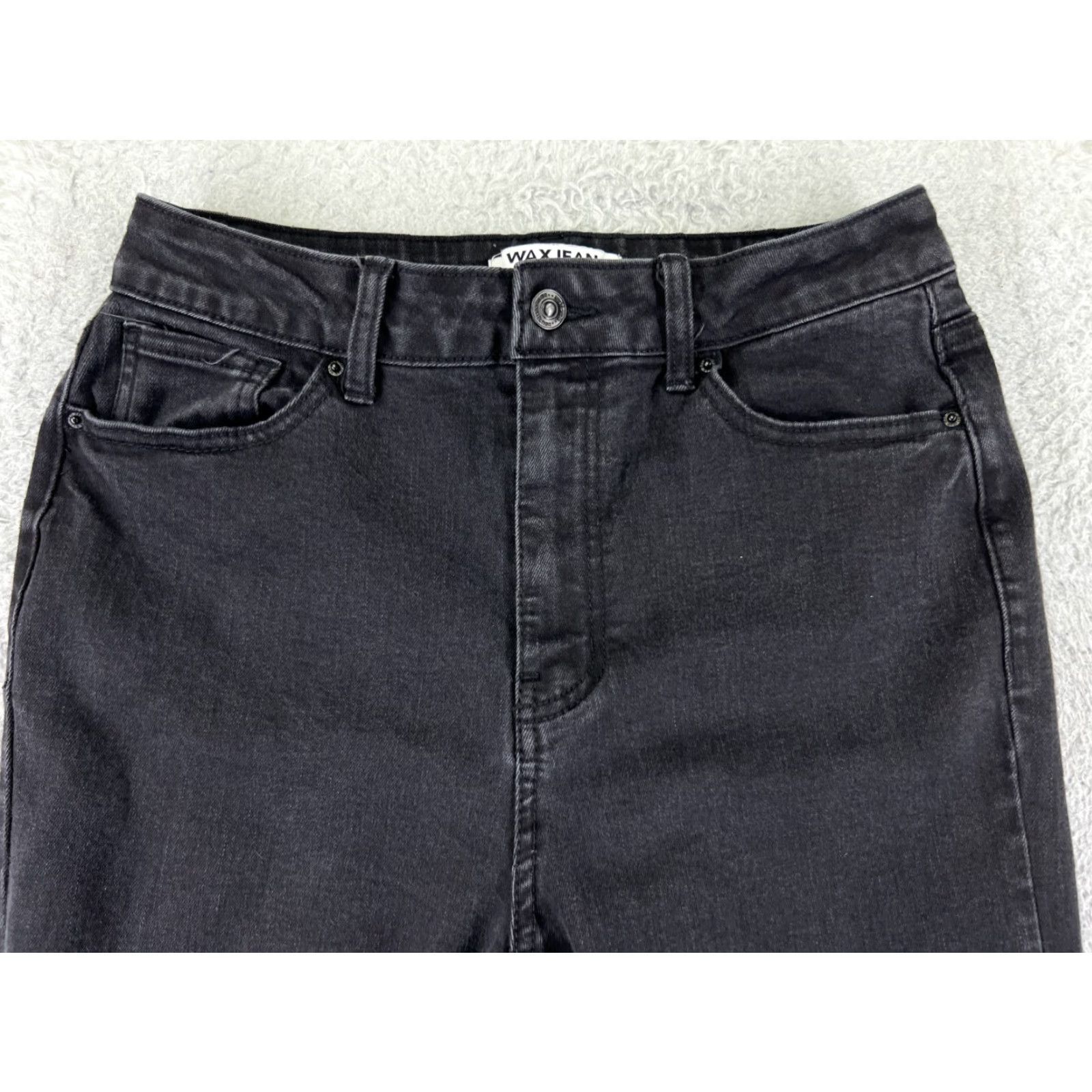 Vintage Wax Jeans PANTS Women 26x30 Black Denim High Rise Flared Distressed Cotton Blend Stretch 5-Pocket Design Regular Fit 30 in Inseam Denim Jeans Women's Size 26" / US 2 / IT 38 - 4 Thumbnail