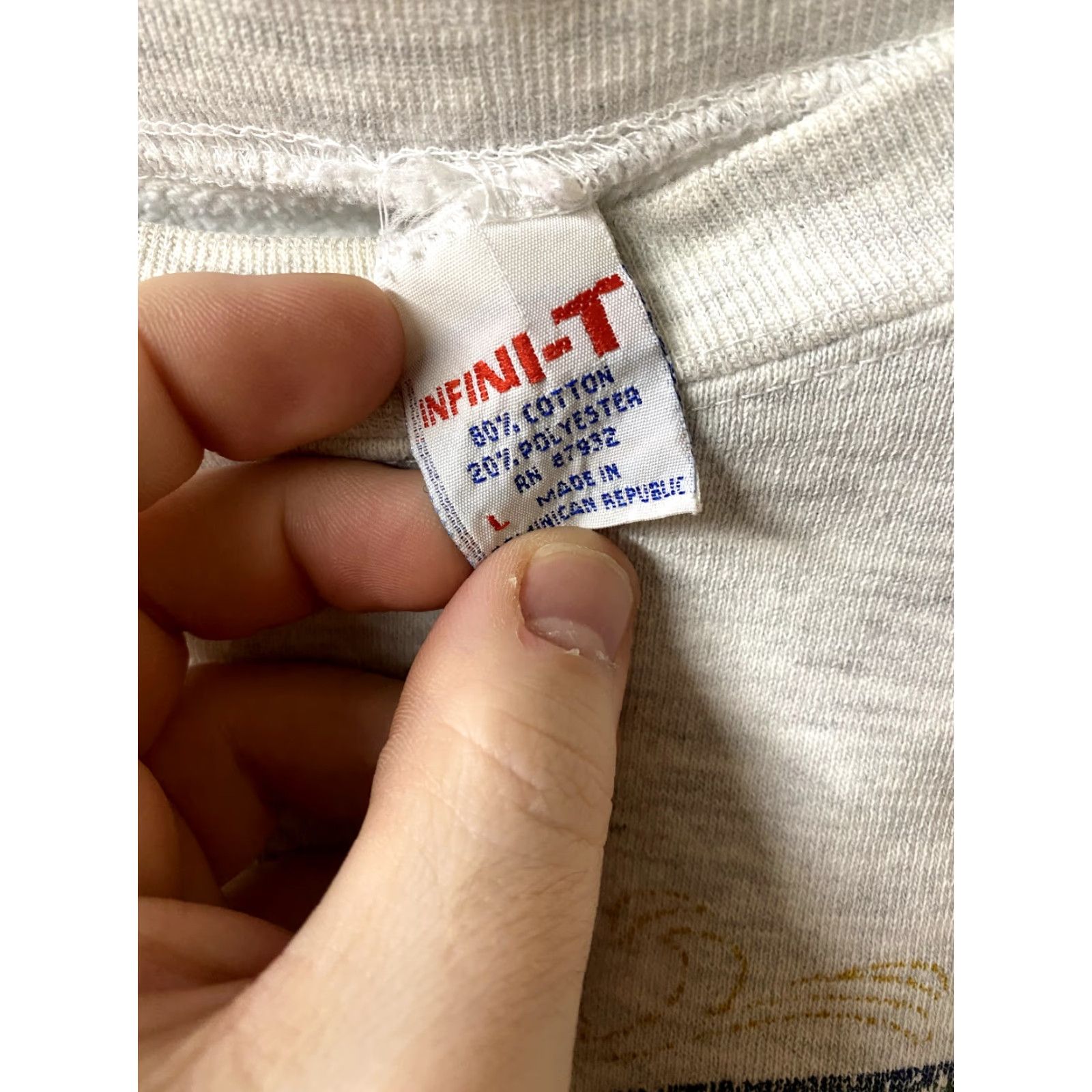 Apple VINTAGE 90s APPLE Sweatshirt Gray L Cotton Blend Grunge Distressed Thrashed Big Apple New York Mens Size US L / EU 52-54 / 3 - 6 Thumbnail
