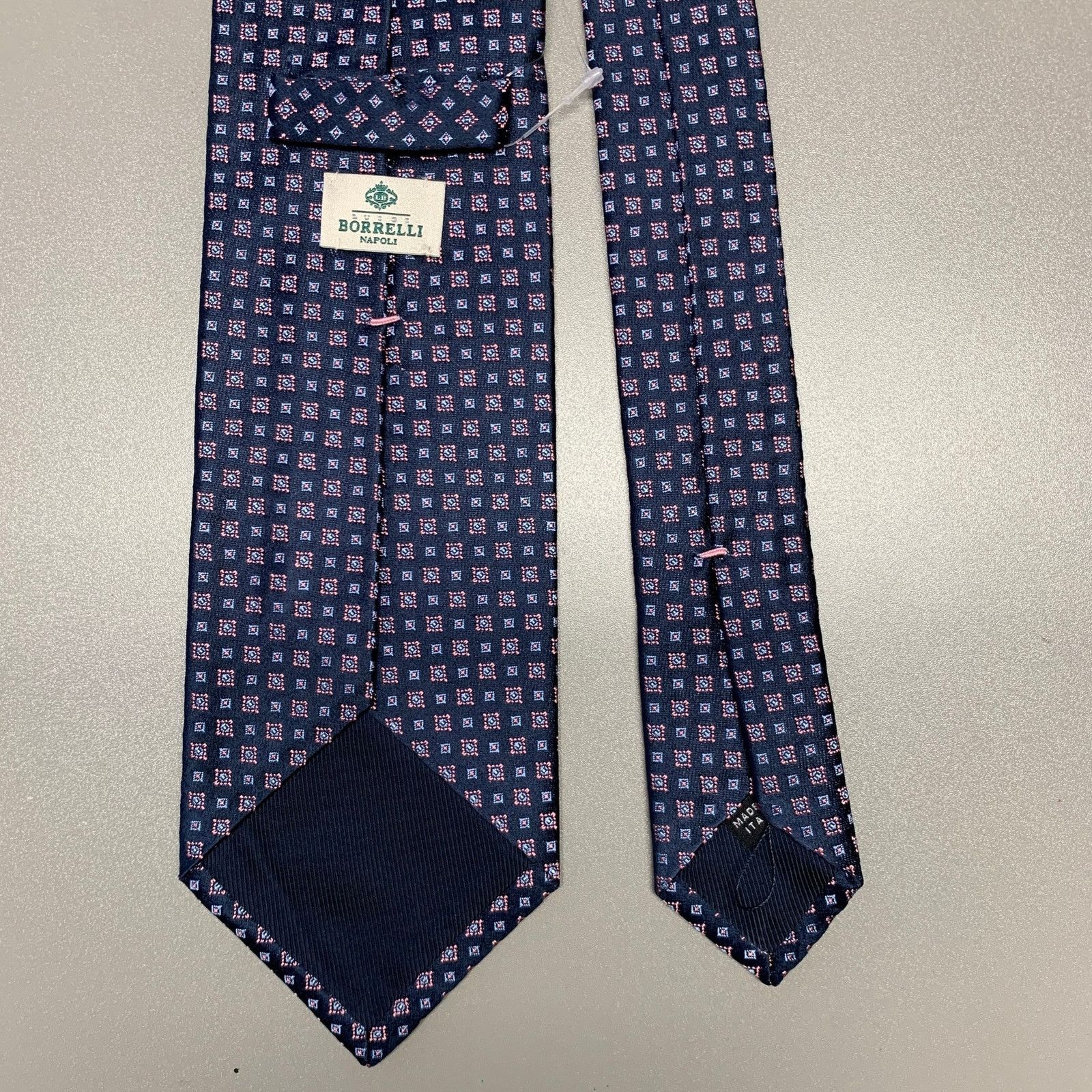 Other BORRELLI Blue Orange Squares Silk Tie Size ONE SIZE - 2 Thumbnail
