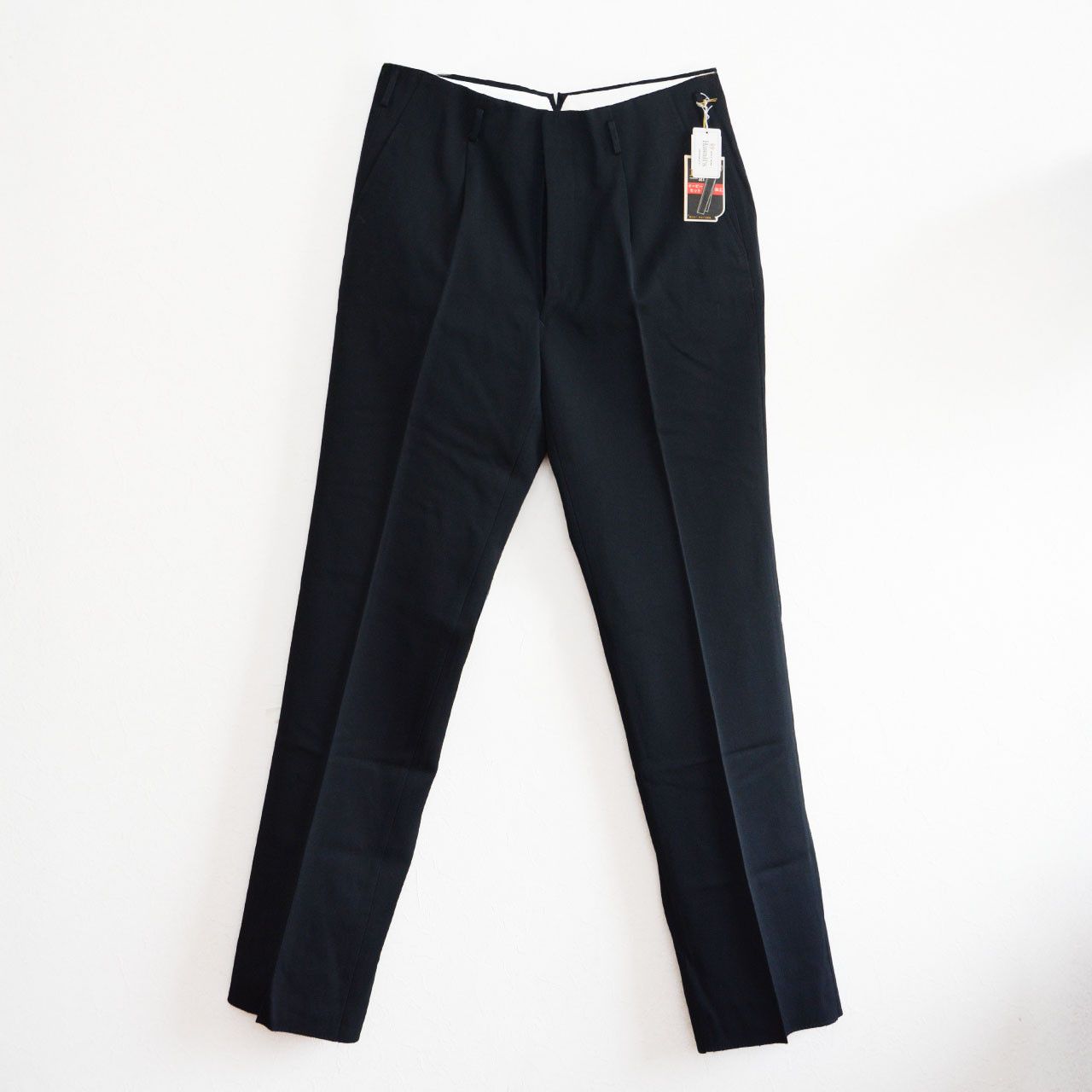 Vintage Japanese Vintage Deadstock Wool Trousers – 80s–90s Black Size US 33 - 1 Thumbnail