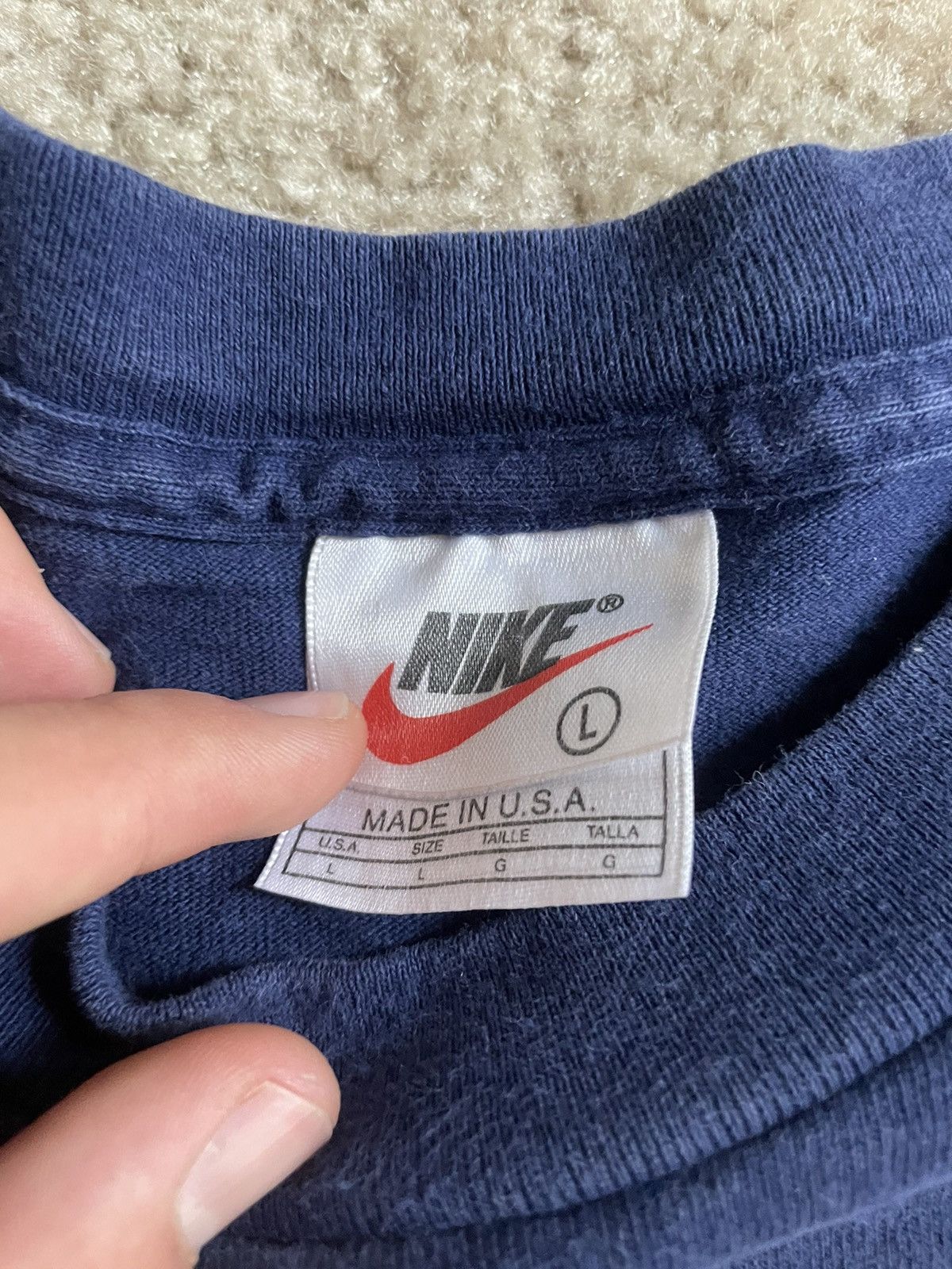 Nike × Vintage 90’s nike american flag tee Size US L / EU 52-54 / 3 - 4 Thumbnail