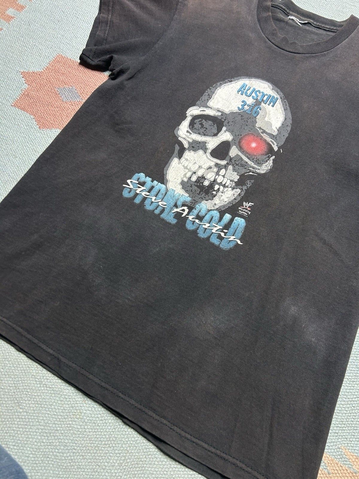 Vintage 90s t shirt stone cold Steve Austin WWF terminator skull M/L Size US M / EU 48-50 / 2 - 3 Thumbnail