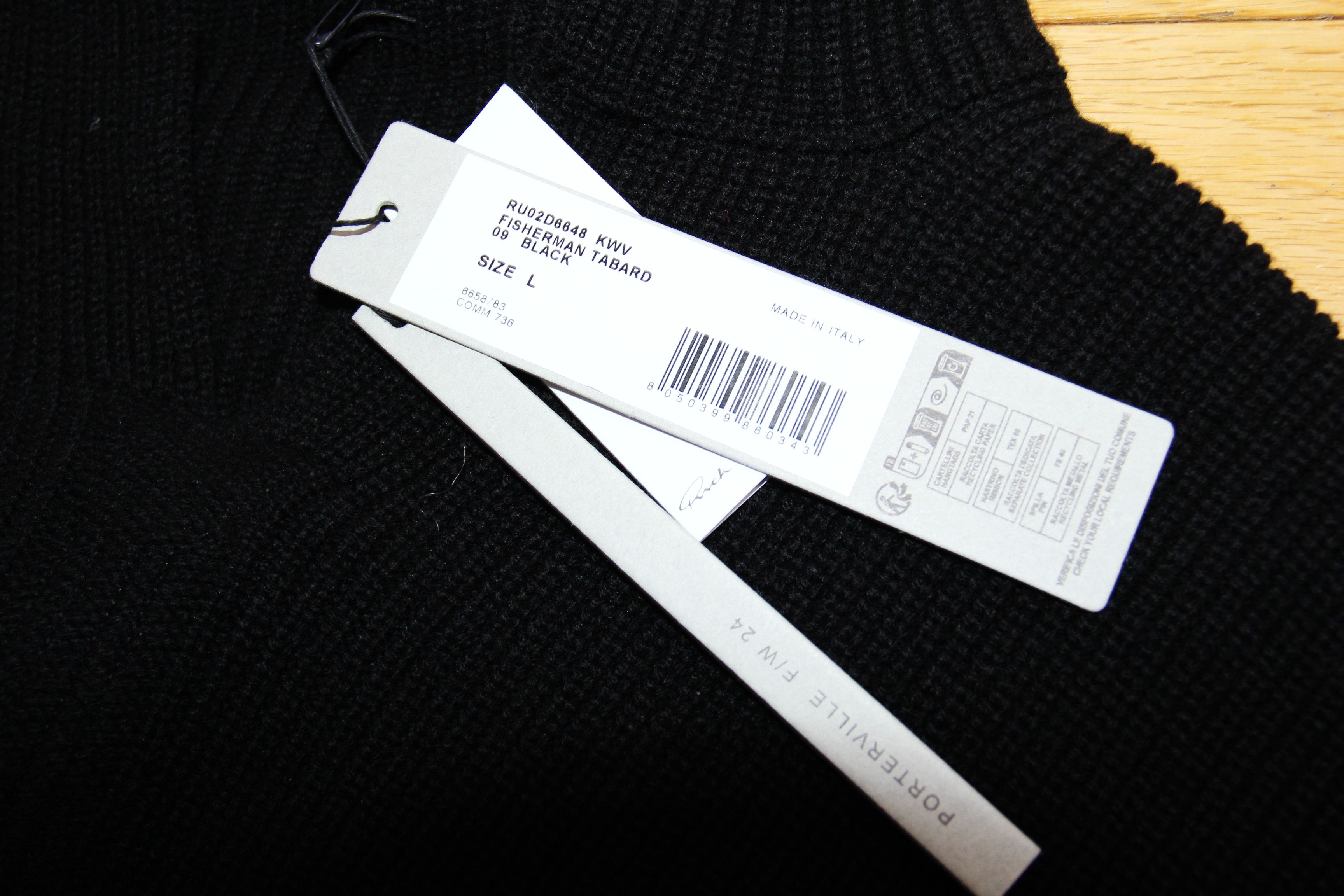 Rick Owens BNWT AW24 RICK OWENS "PORTERVILLE" FISHERMAN TABARD KNIT L Size US L / EU 52-54 / 3 - 8 Thumbnail