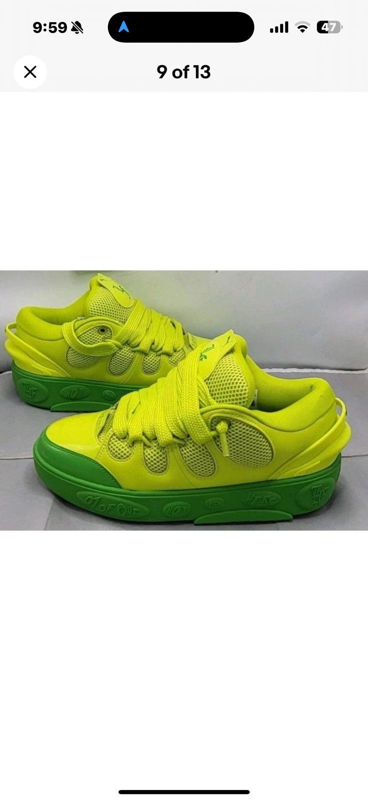 Puma PUMA Lamelo Ball LaFrance Assist Mens 9Green Lime Smash Size US 9 / EU 42 - 9 Thumbnail
