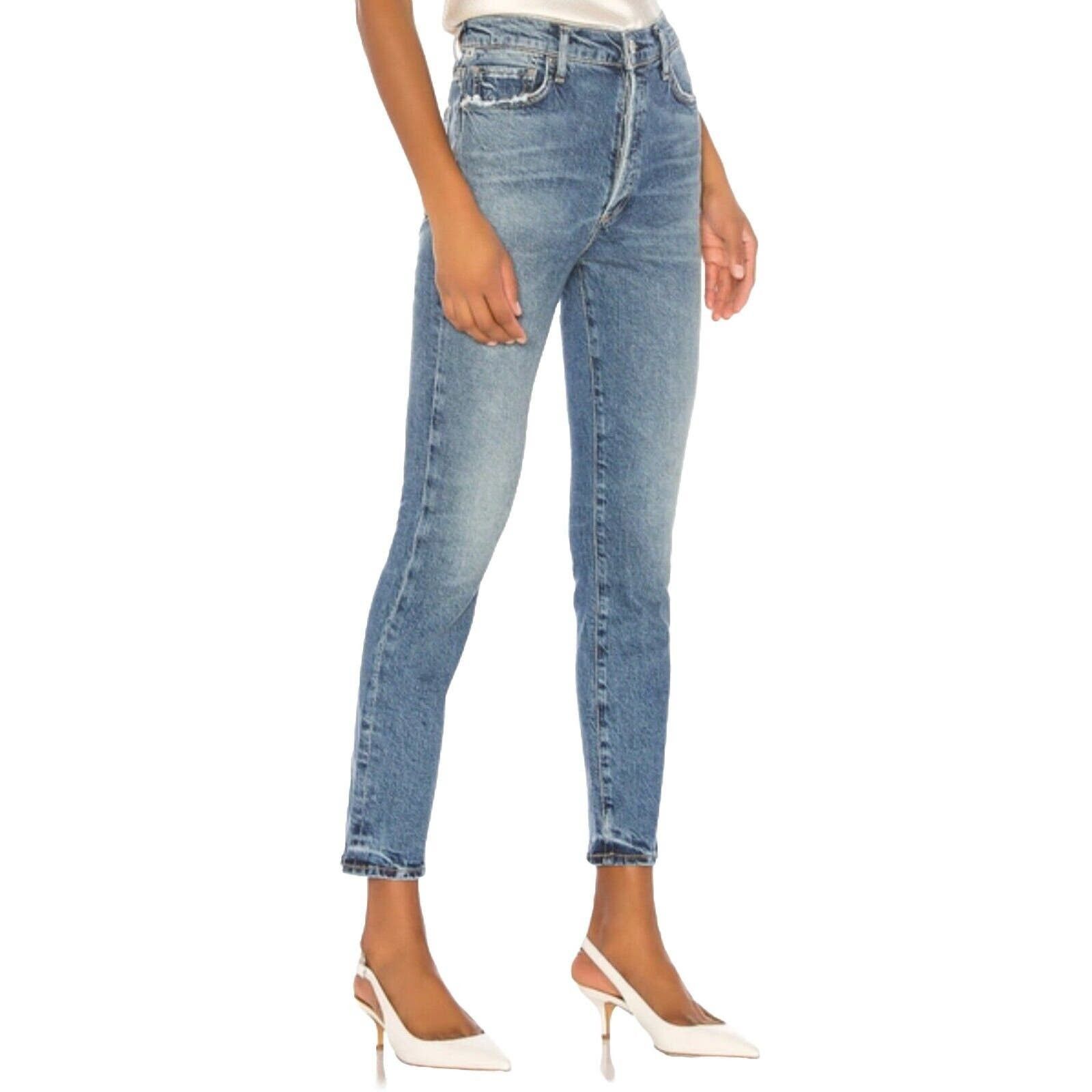image of Citizens Of Humanity Olivia High Rise Slim Jeans In Moments in Blue, Women's (Size 24)