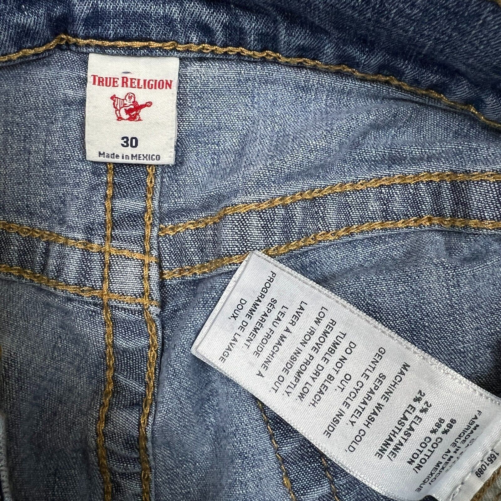 True Religion × Vintage True Religion Jeans 30x29 Ricky Relaxed Straight Denim Pants Size US 30 / EU 46 - 12 Thumbnail