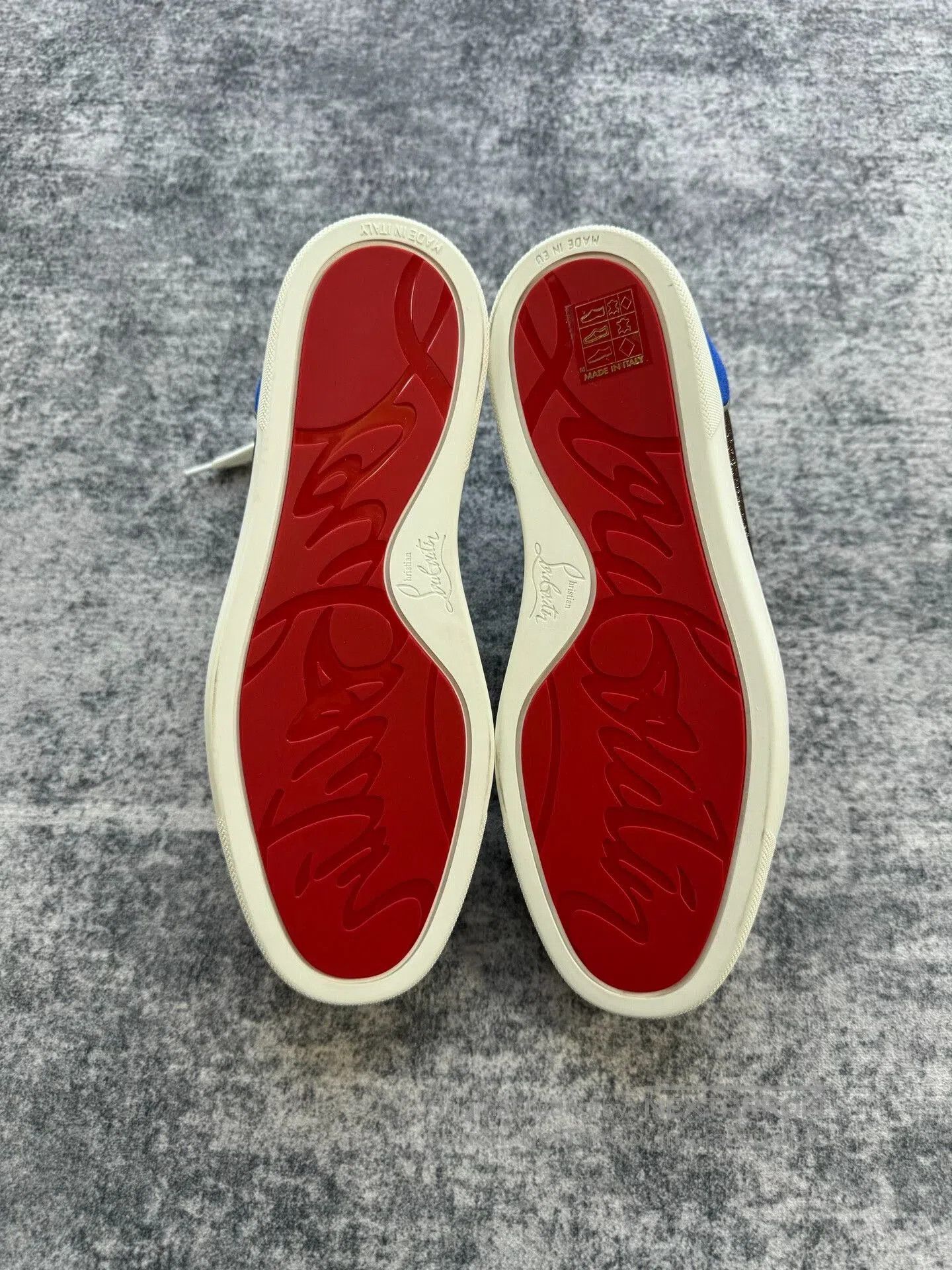 Christian Louboutin Christian Louboutin Red Blue High-Top Sneakers. Size US 8.5 / IT 38.5 - 6 Thumbnail