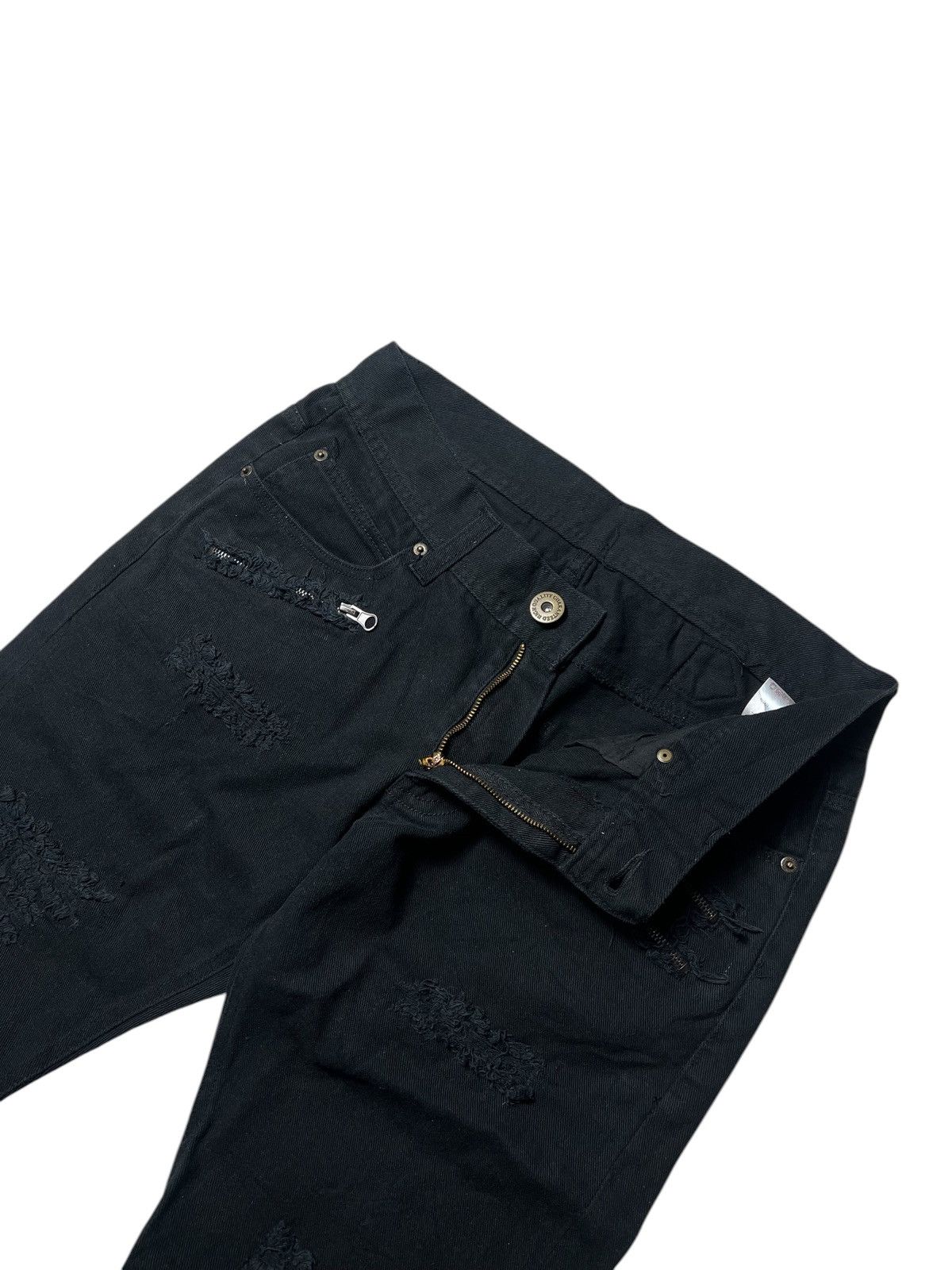 Japanese Brand 2000s Japanese Flare Distressed Gothic Buckleback Pants Size US 30 / EU 46 - 5 Thumbnail