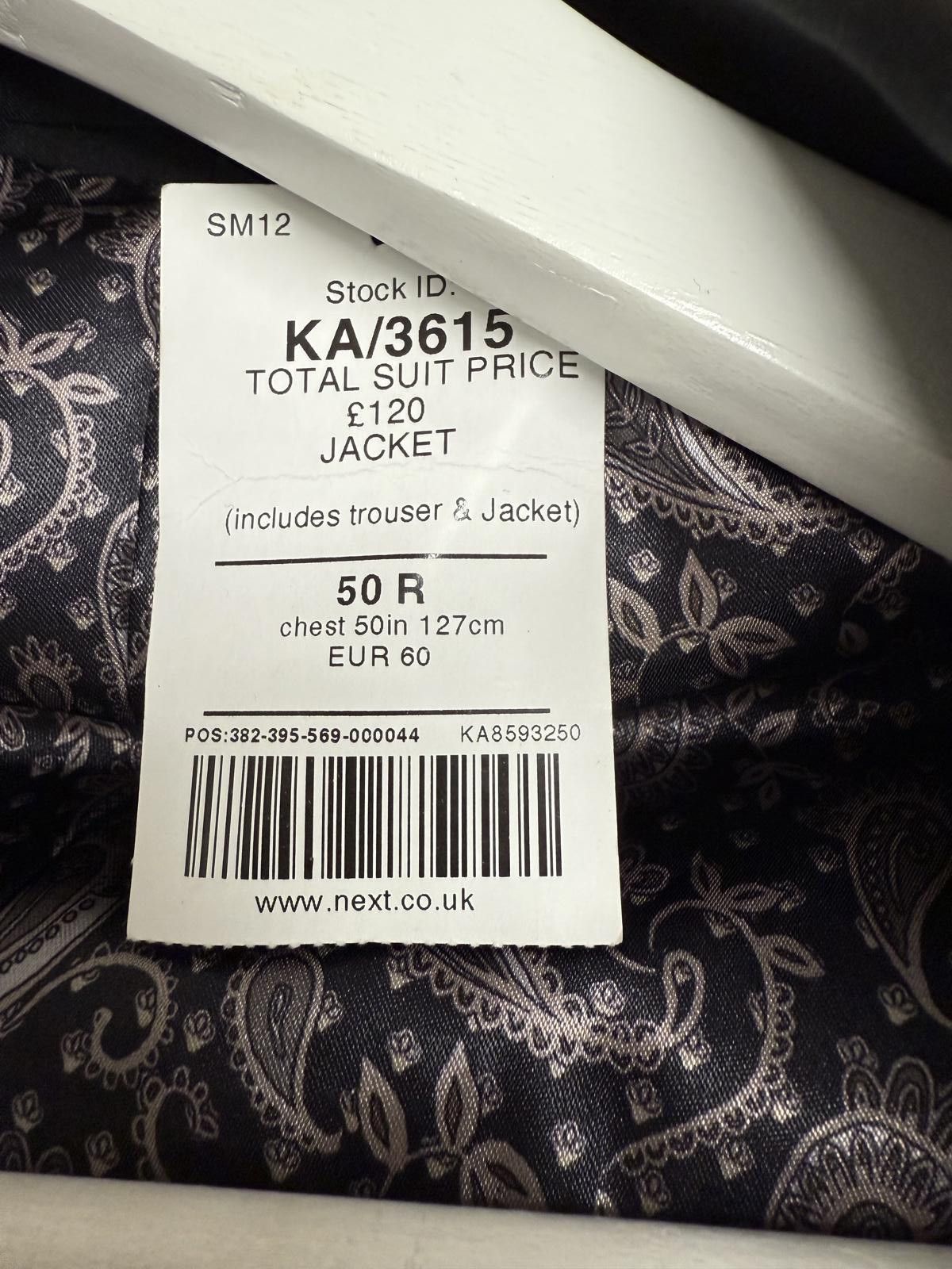 NEXT Next Occasion Tailored Fit Suit Jacket and Trousers Set - UK Size 40R - 4 Thumbnail