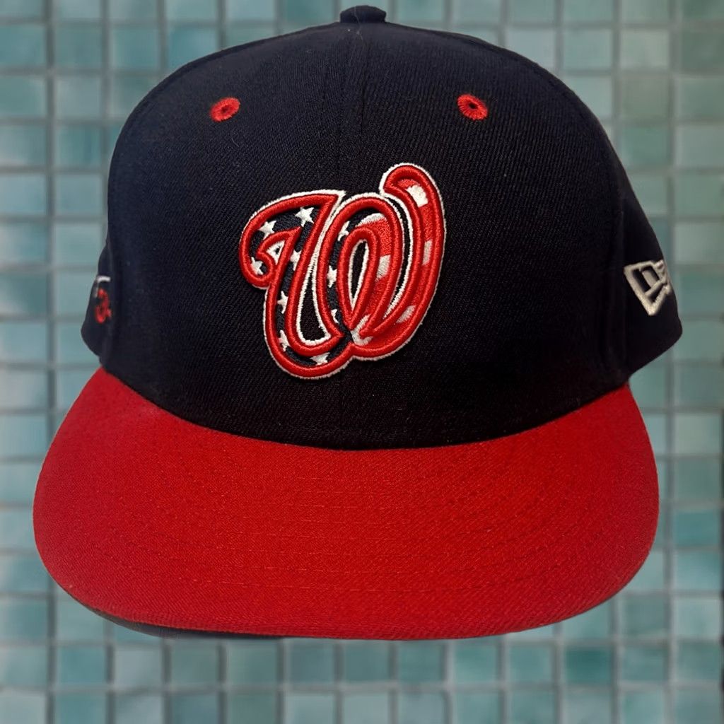 New Era New Era Washington Nationals 59FIFTY Hat Baseball Cap Multicolor On Field Cap Men One Size 6 3/4 Bryce Harper Signature W Flag Size ONE SIZE - 1 Thumbnail