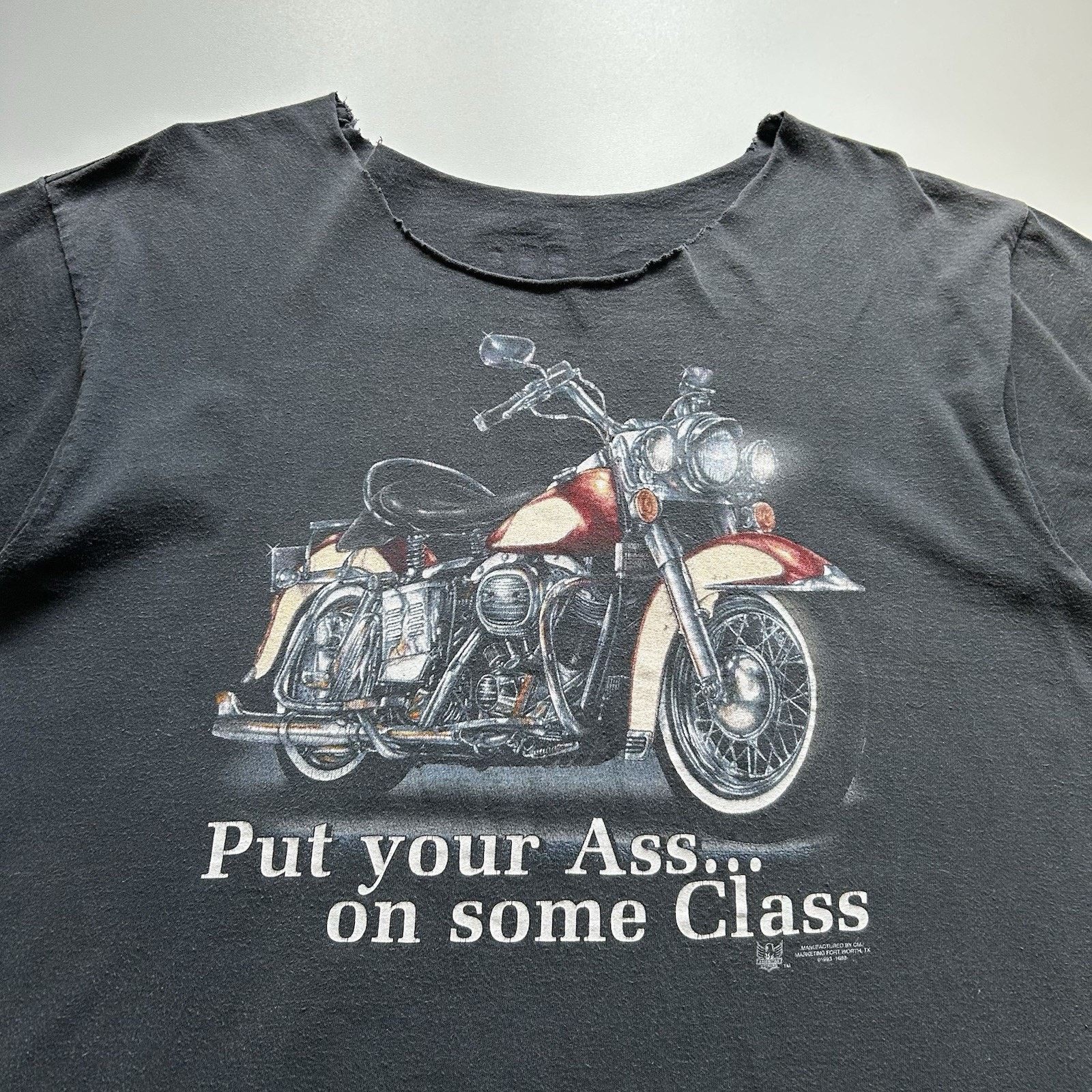 Harley Davidson Vintage 90s American Biker Art T Shirt Large Sun Faded Black Size US L / EU 52-54 / 3 - 2 Thumbnail