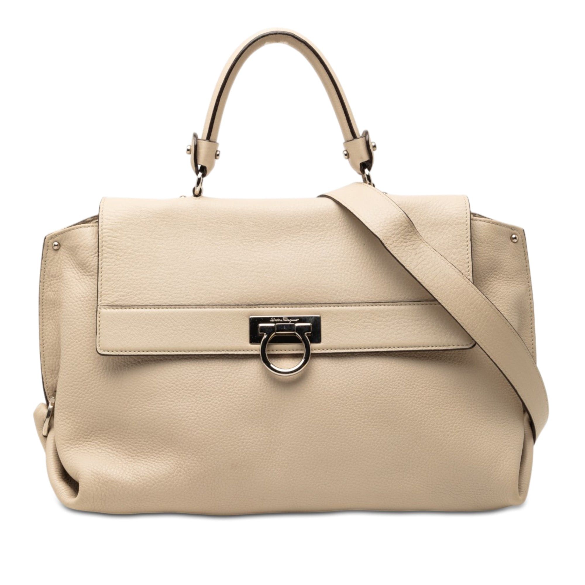Salvatore Ferragamo Medium Leather Gancini Sofia Satchel Size ONE SIZE - 1 Thumbnail