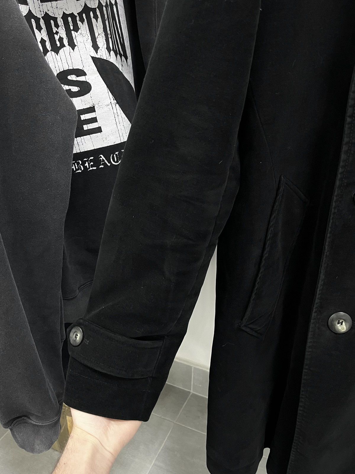 Hugo Boss Vintage Hugo Boss Black Mantel Coat Cotton Trench Luxury Size US L / EU 52-54 / 3 - 5 Thumbnail