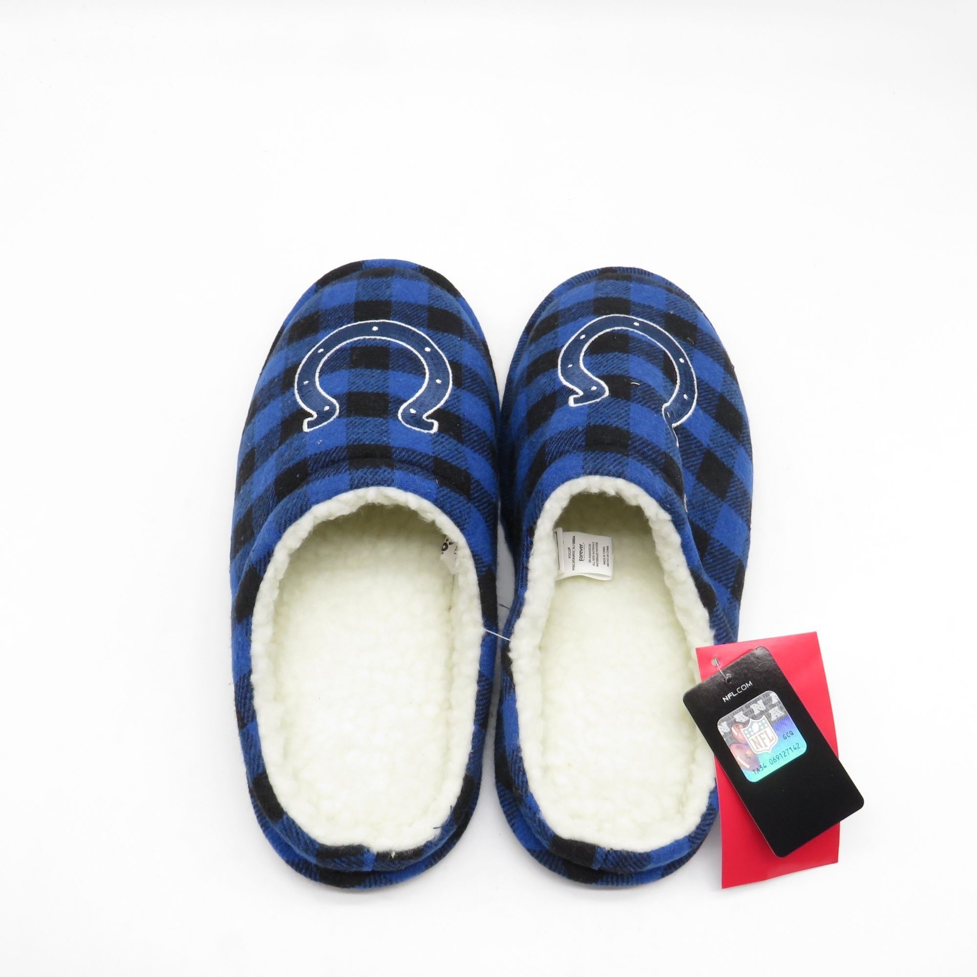 Other Indianapolis Colts Blue Black Checkered Fleece Slippers Whit Size US 7 / EU 40 - 5 Thumbnail