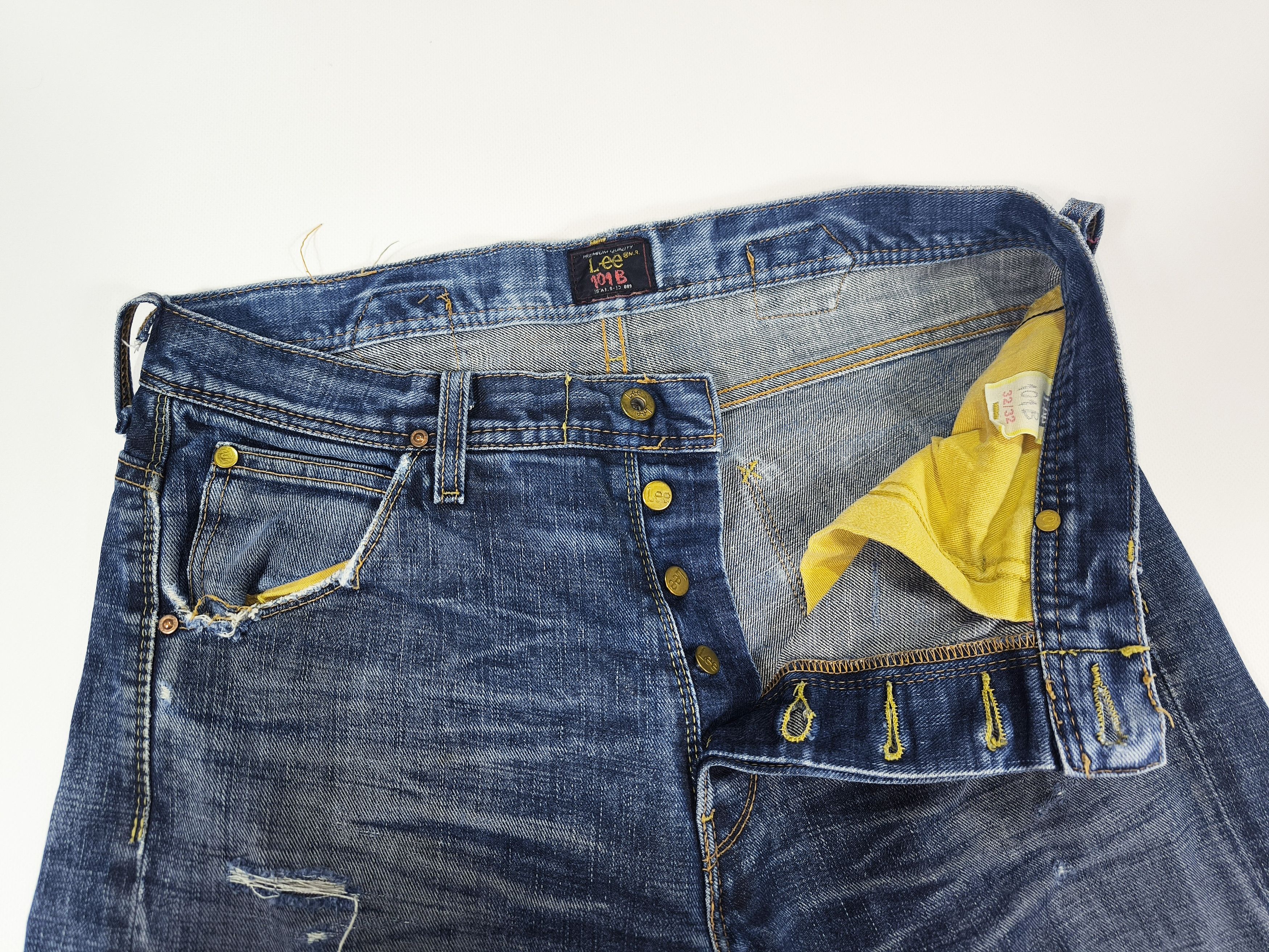 Lee Lee 101B Distressed Selvedge Denim Jeans Size W32 L32 Size US 32 / EU 48 - 7 Thumbnail
