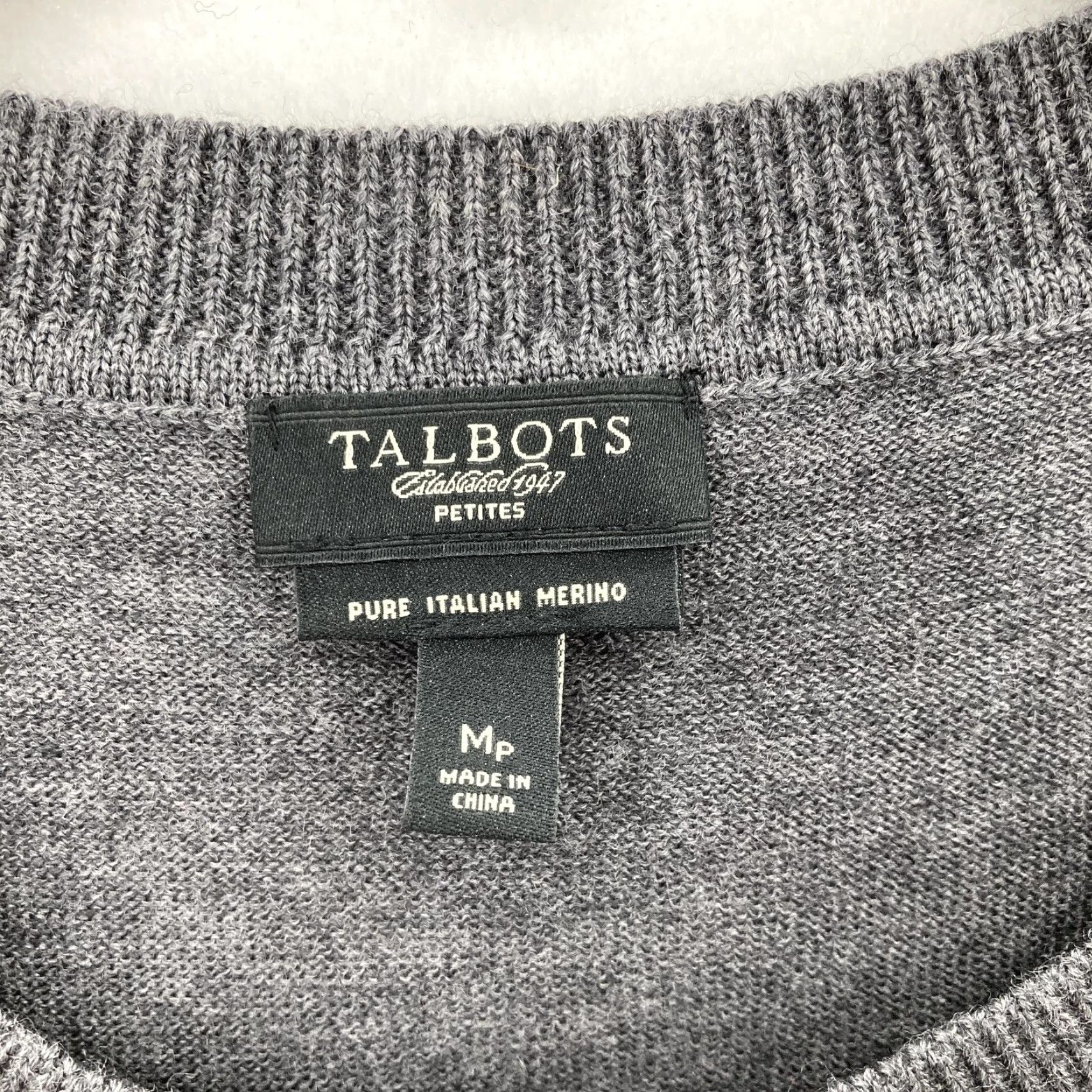 Talbots Talbots Cardigan Sweater Womens Medium Petite Gray Colorblock Merino Wool Button Size M / US 6-8 / IT 42-44 - 4 Thumbnail