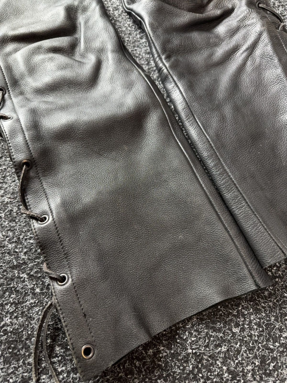 Genuine Leather Leather Rock Punk Biker MOTO Pants Lace Up Goth Moto Black Size US 32 / EU 48 - 5 Thumbnail