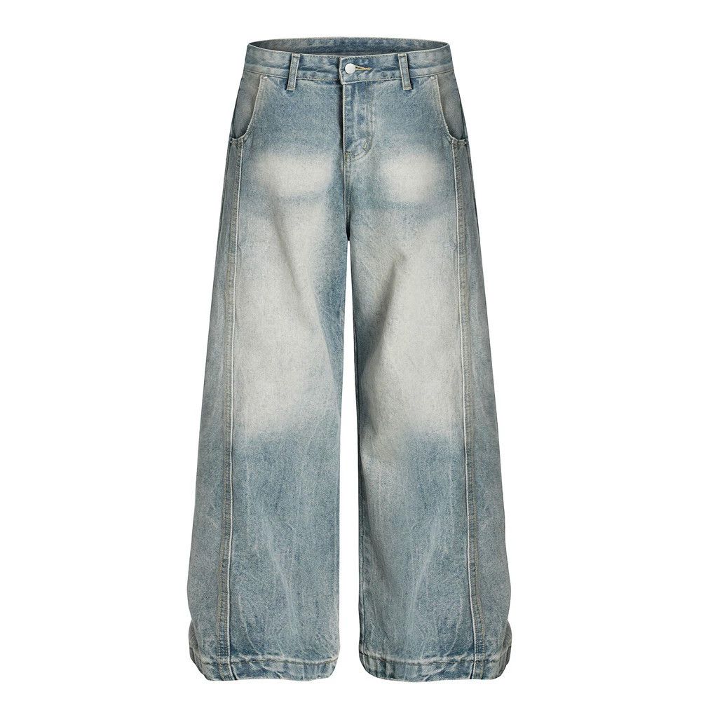 Jean Men's distressed punk retro washed gradient jeans Size US 32 / EU 48 - 1 Thumbnail