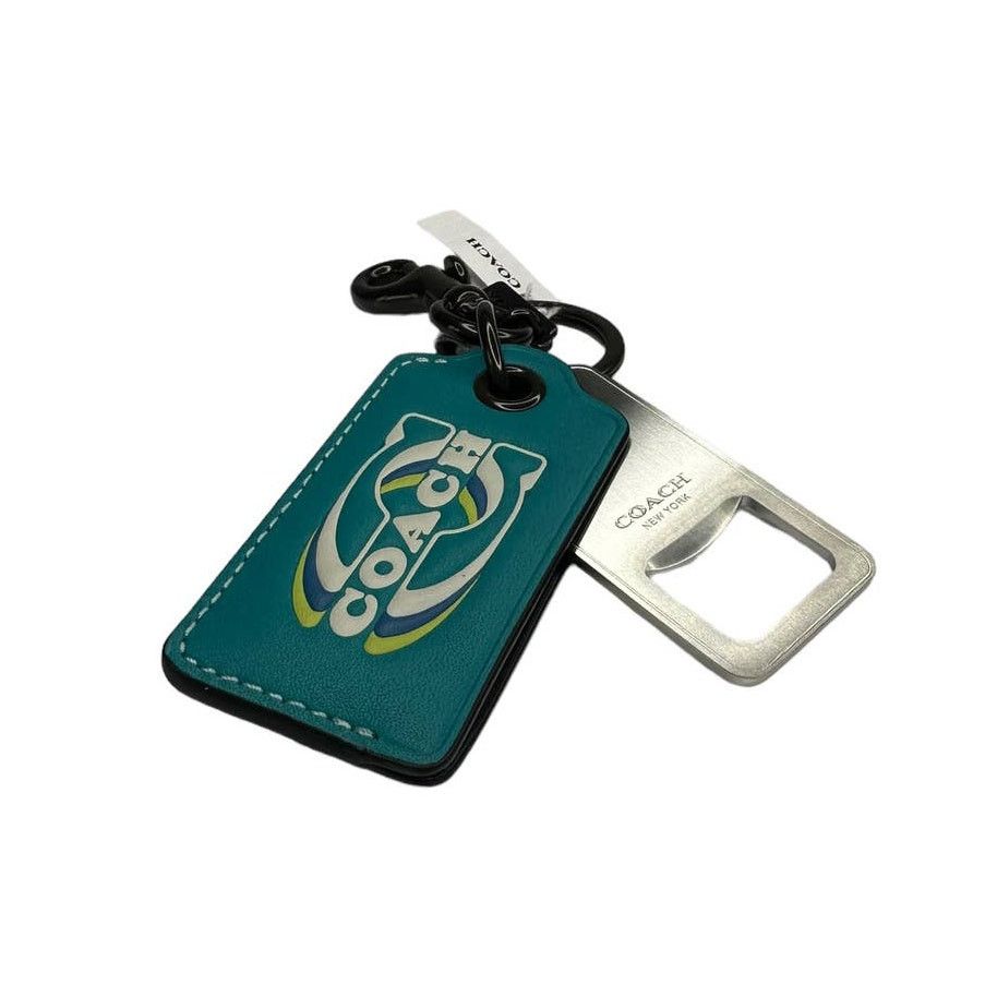 Coach Coach Bottle Opener Key Fob With Coach Stamp Teal Size ONE SIZE - 3 Thumbnail