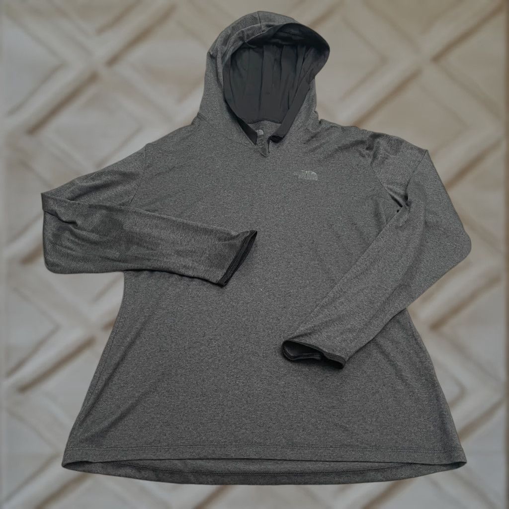 The North Face The North Face Hoodie Womens Large Dark Gray FlashDry Pullover Sweatshirt Active Size L / US 10 / IT 46 - 1 Thumbnail