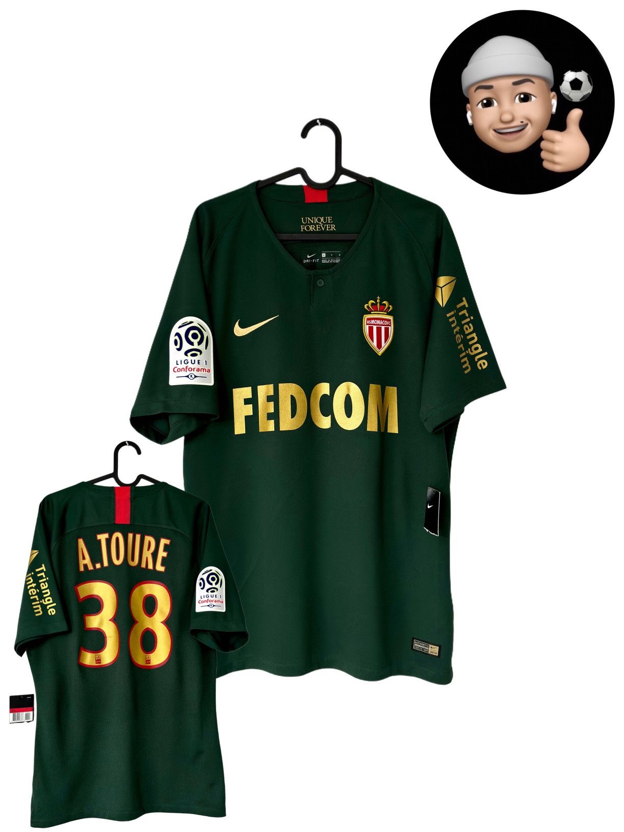 2018 2019 Monaco Player Issue Nike Away Toure Soccer Jersey