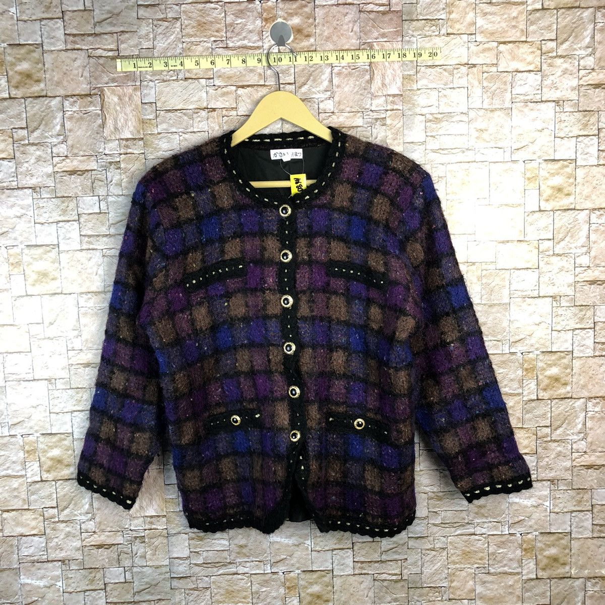 Vintage Japanese Brand Purple Cardigan Knitwear #A680 Size M / US 6-8 / IT 42-44 - 1 Thumbnail