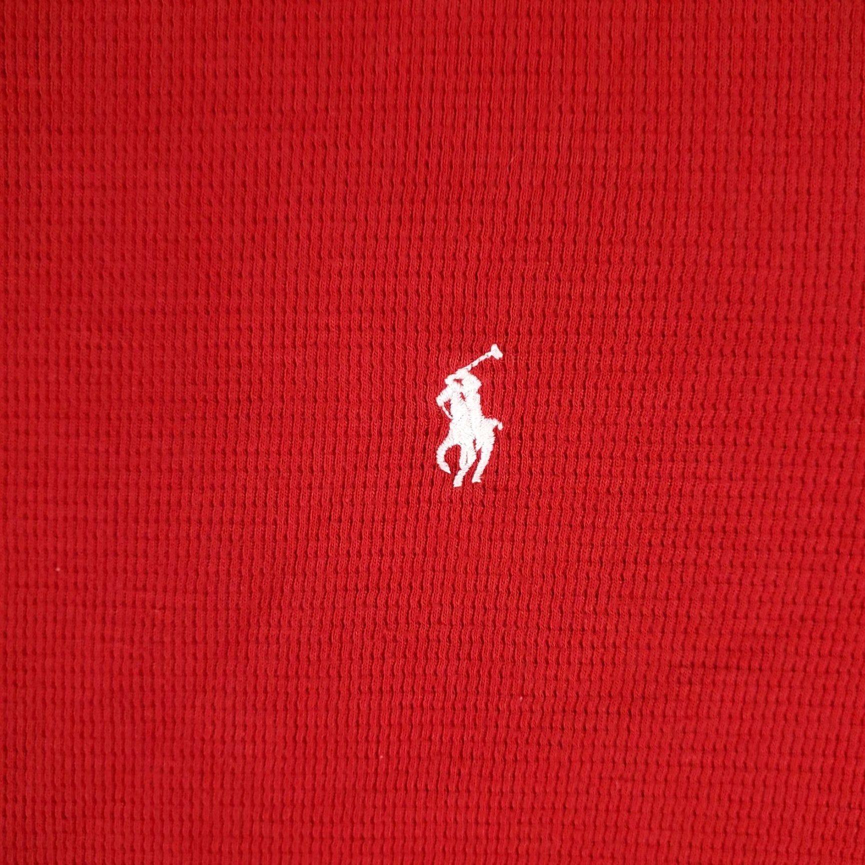 Ralph Lauren Ralph Lauren Long Sleeve T-Shirt Mens Large Red Thermal Crew Neck Waffle Knit Size US L / EU 52-54 / 3 - 2 Thumbnail