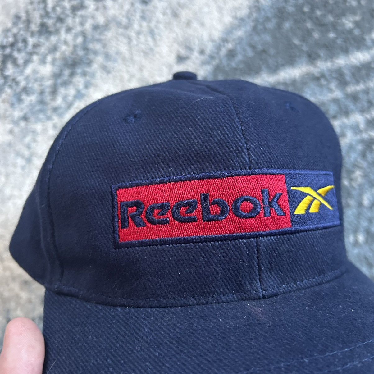 Reebok 90s Y2k Classic Vector Logo FLOCKED CANVAS SNAPBACK CAP NAVY Size ONE SIZE - 6 Thumbnail