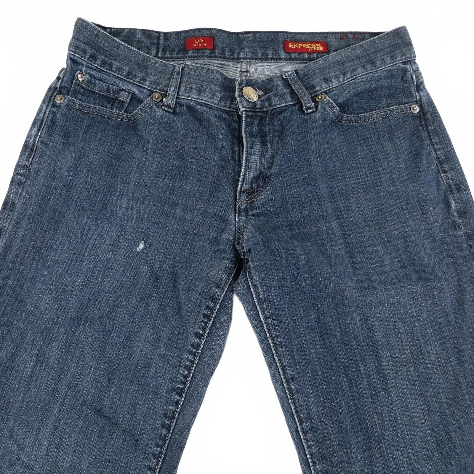 Express Express Eva Fit & Flare Blue Denim Jeans Size 6R Size 28" / US 6 / IT 42 - 2 Thumbnail
