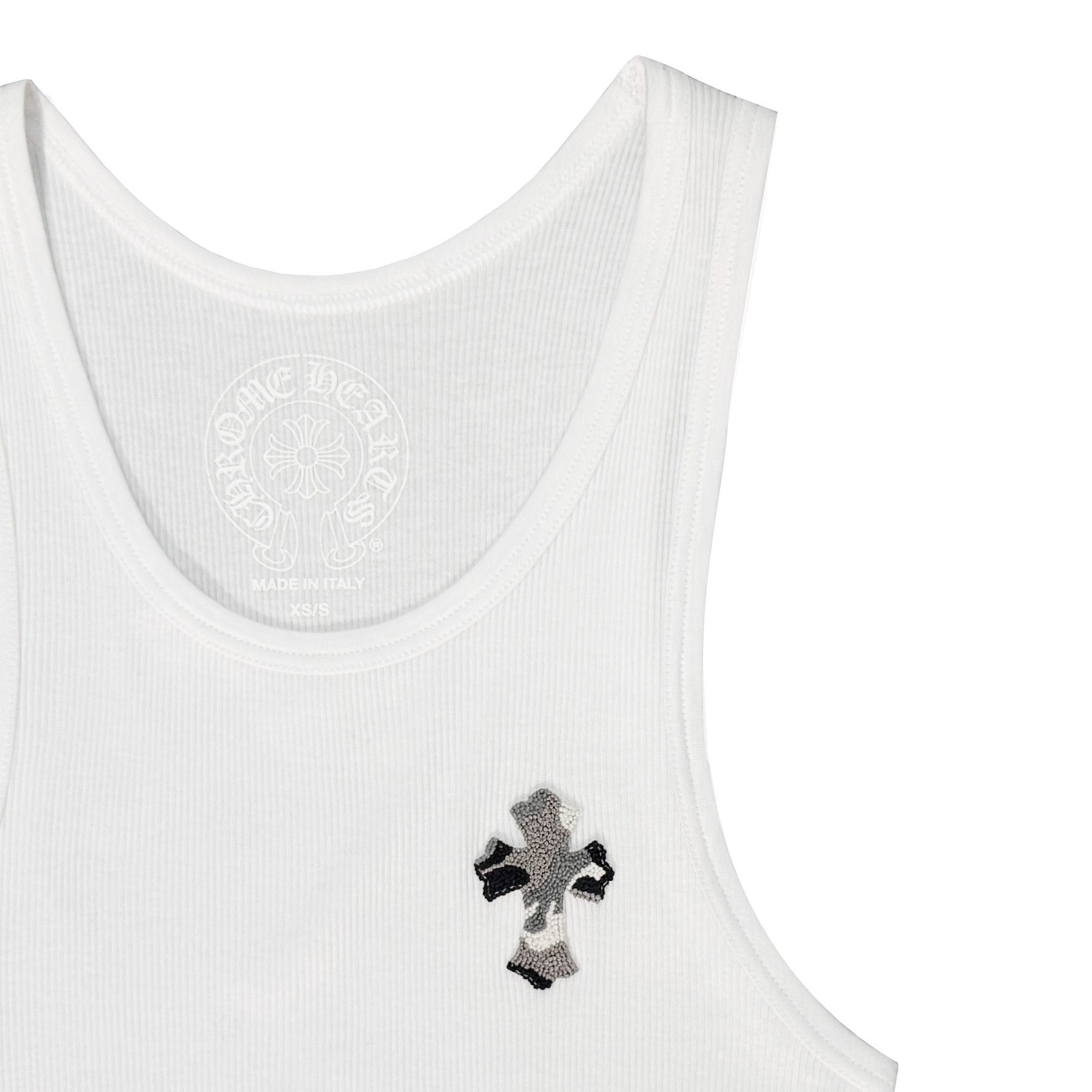 Chrome Hearts Chrome Hearts Camouflage Beaded Cross Patch White Tank Top Size S / US 4 / IT 40 - 3 Thumbnail
