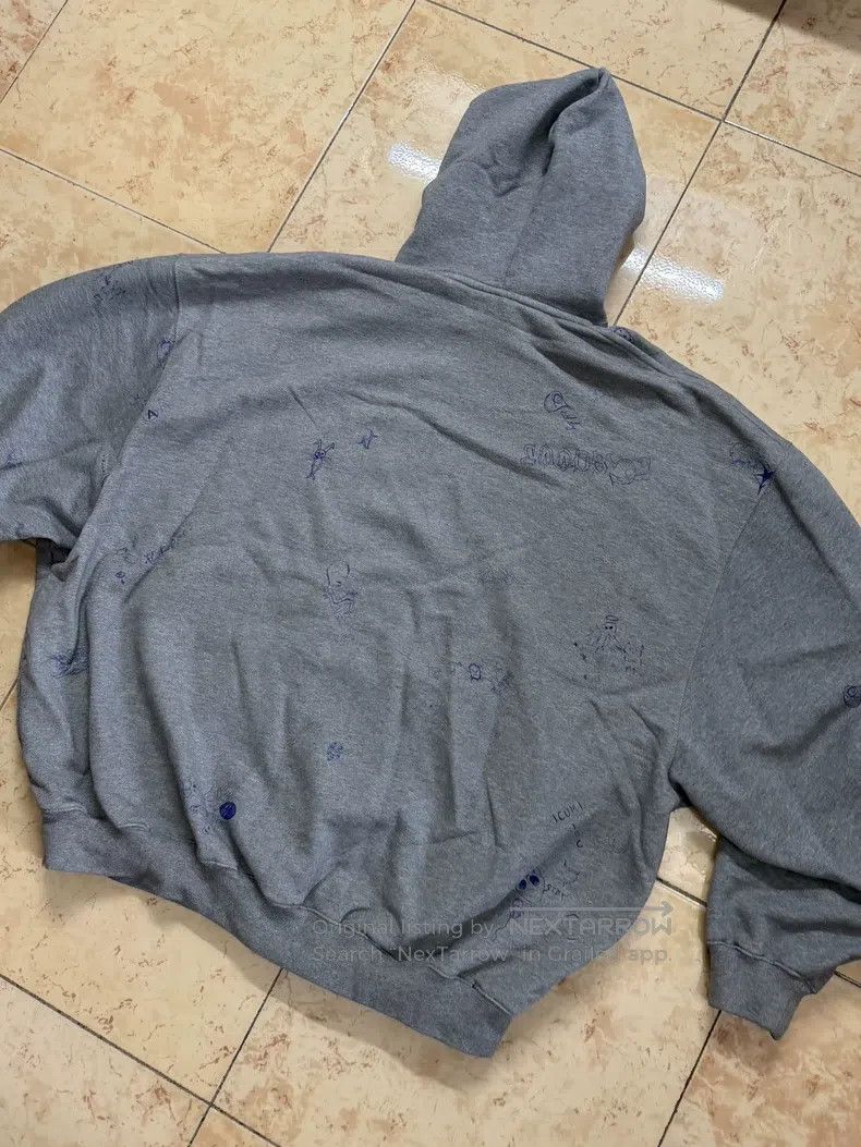 Vetements Vetements Doodle Grey Oversized Hoodie with Round Pen Size US S / EU 44-46 / 1 - 6 Thumbnail