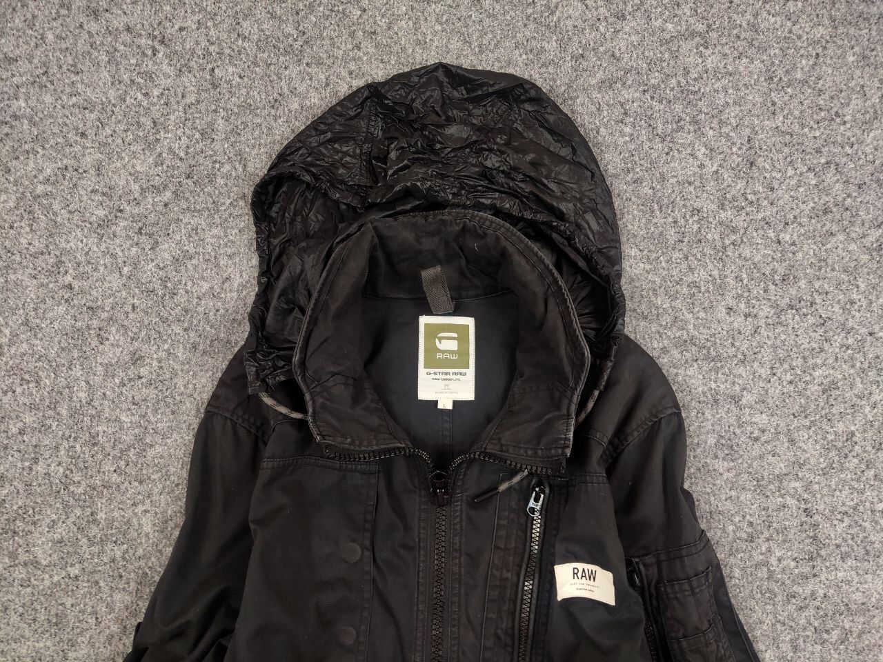G-Star G Star Raw Powel Overshirt Black Pocket Zip Hooded Jacket Size US L / EU 52-54 / 3 - 8 Thumbnail