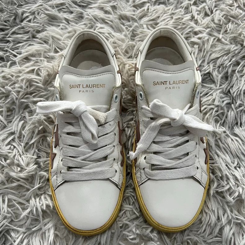 Saint Laurent Paris Saint Laurent Paris Pink star low-top shoes Size US 4.5 / IT 34.5 - 4 Thumbnail