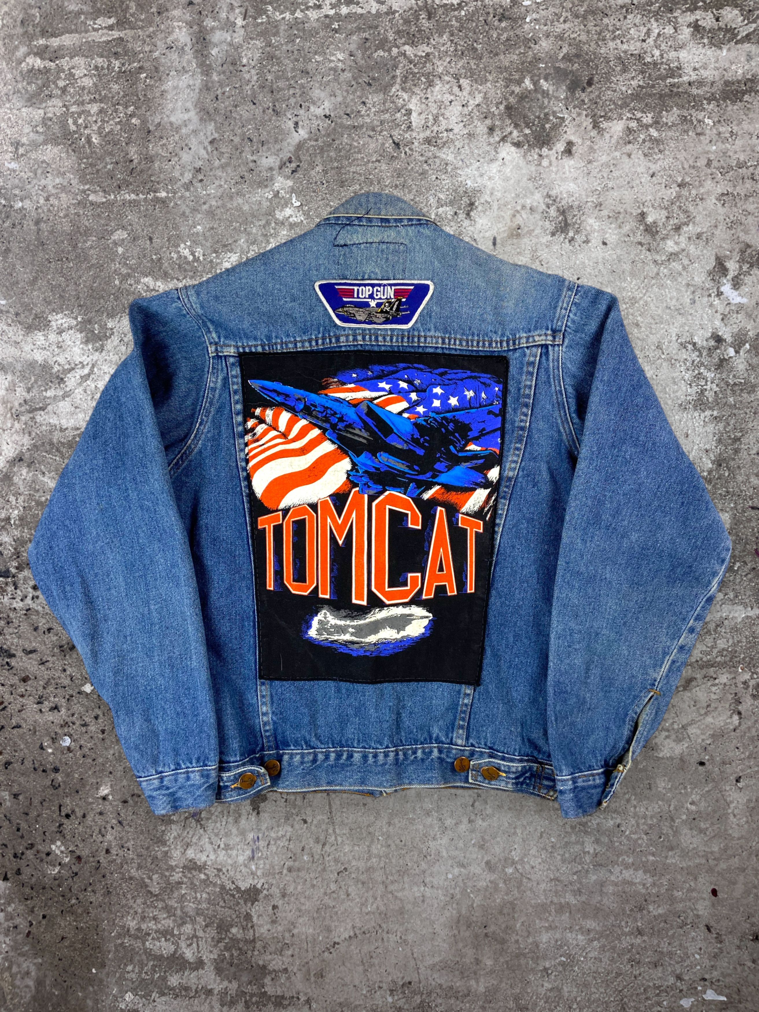 Vintage 1980s TOMCAT DAVID ESSEX TOP GUN RARE JEANS JACKET - № 2154 Size US M / EU 48-50 / 2 - 1 Thumbnail