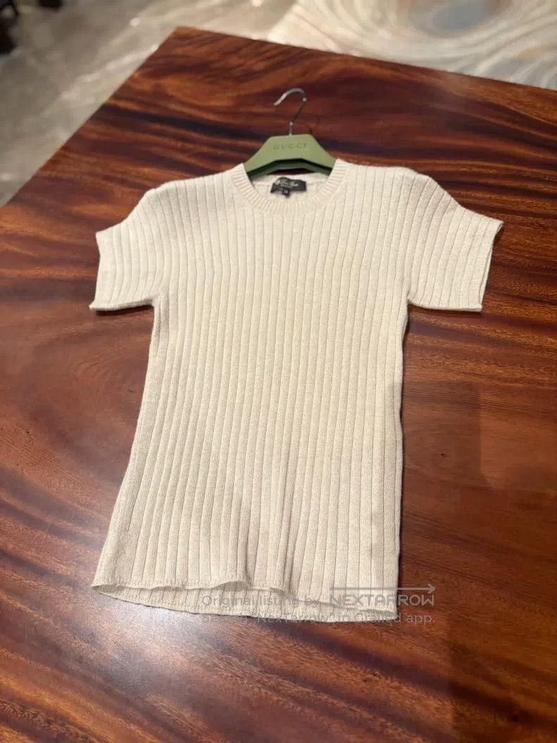 Loro Piana Loro Piana Cashmere Short Sleeve Knit Top, Beige Size XS / US 0-2 / IT 36-38 - 3 Thumbnail